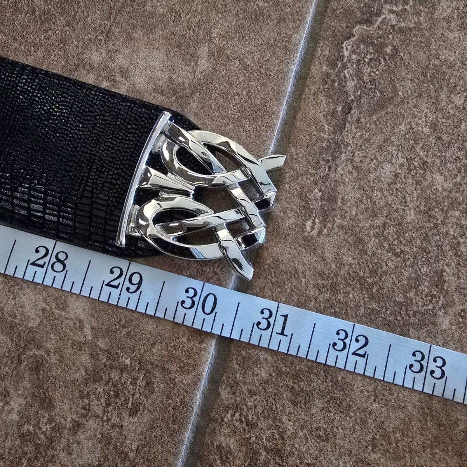 White House Black Market Black Silver Detailed | WHBM | 30 Belt Size ONE SIZE - 3 Thumbnail