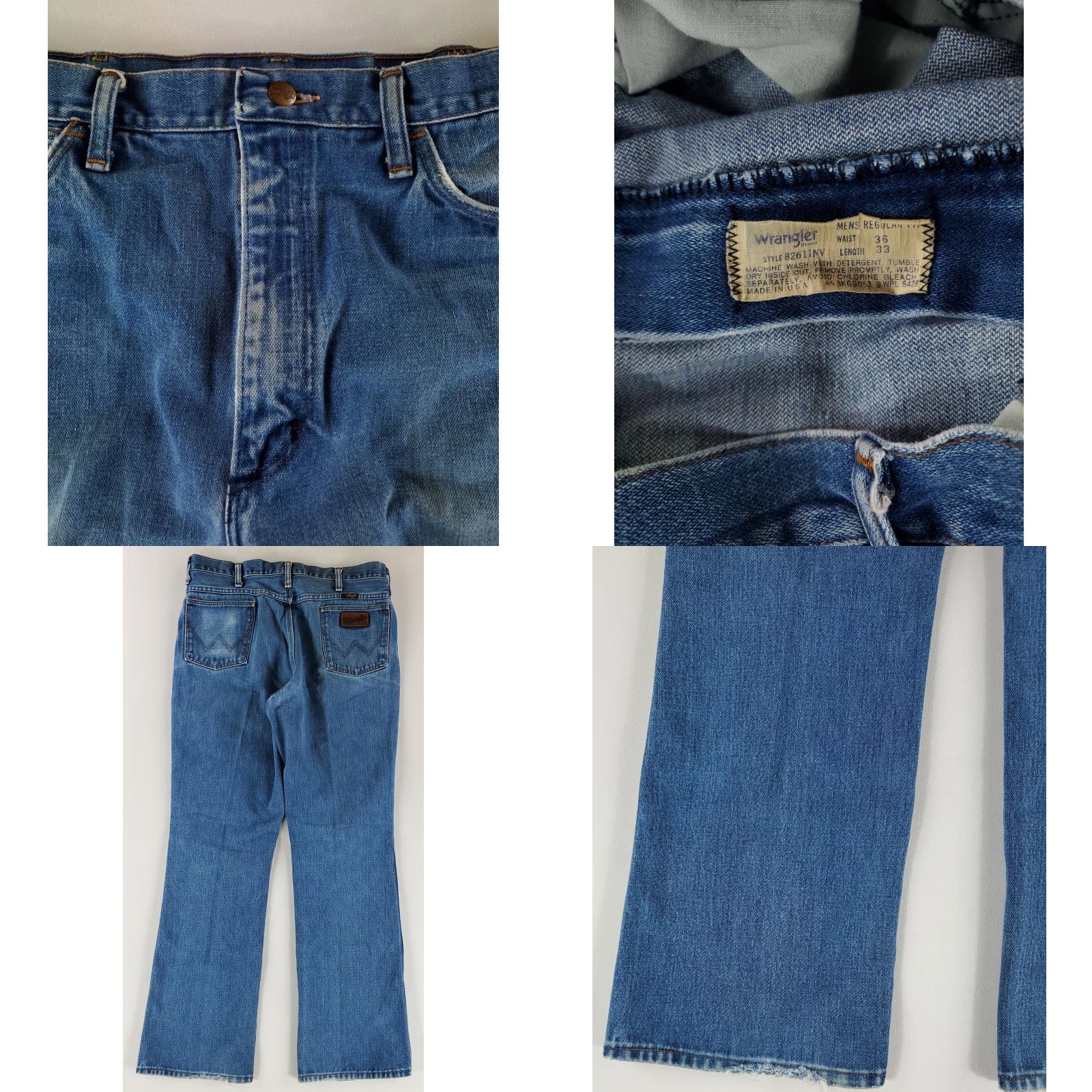Wrangler VINTAGE Wrangler Bootcut Jeans 70s 80s Blue Mens 36 Inseam 32 36x33 36x32 Actual 82611NV Size US 36 / EU 52 - 8 Thumbnail