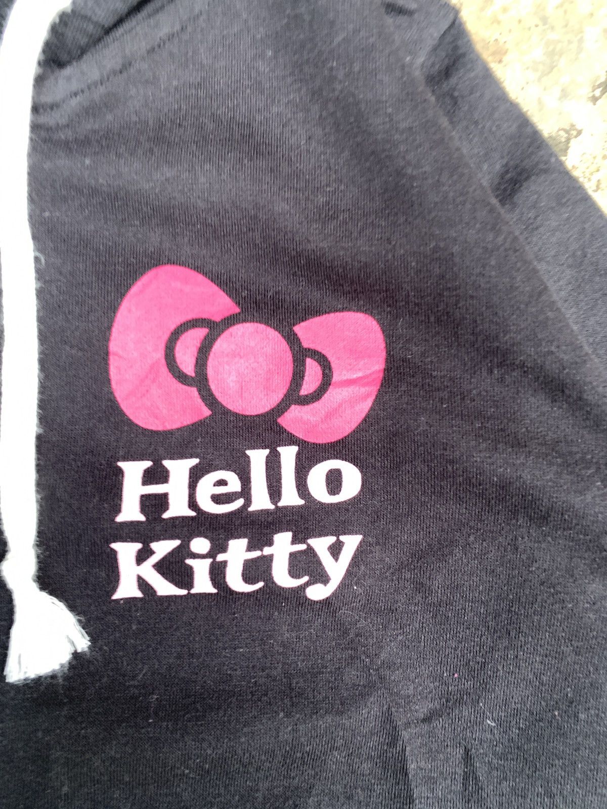 Anime × Cartoon Network × Japanese Brand y2k Hello Kitty Black Cute Pop Sillhoute Ribbon Logo Hoodie Size M / US 6-8 / IT 42-44 - 5 Thumbnail