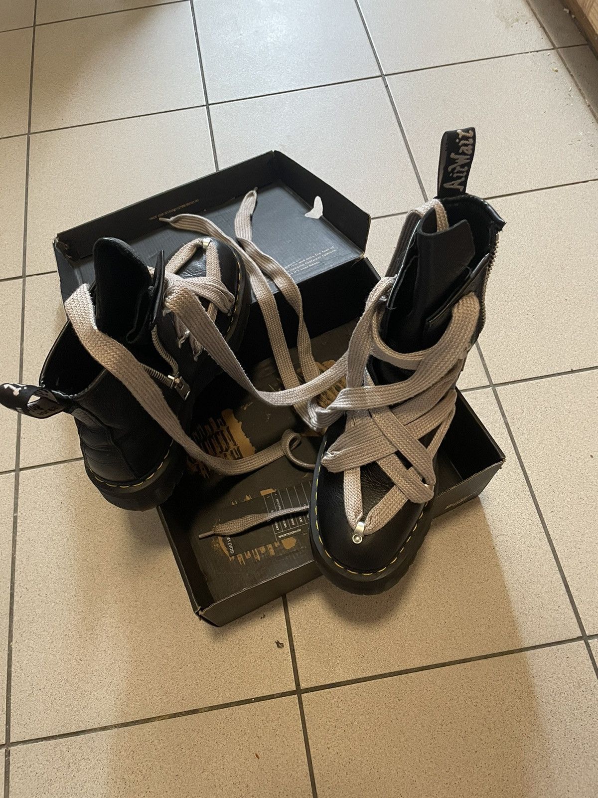 image of Dr Martens x Rick Owens • Doc Martin Shoes in Black, Men's (Size 10)