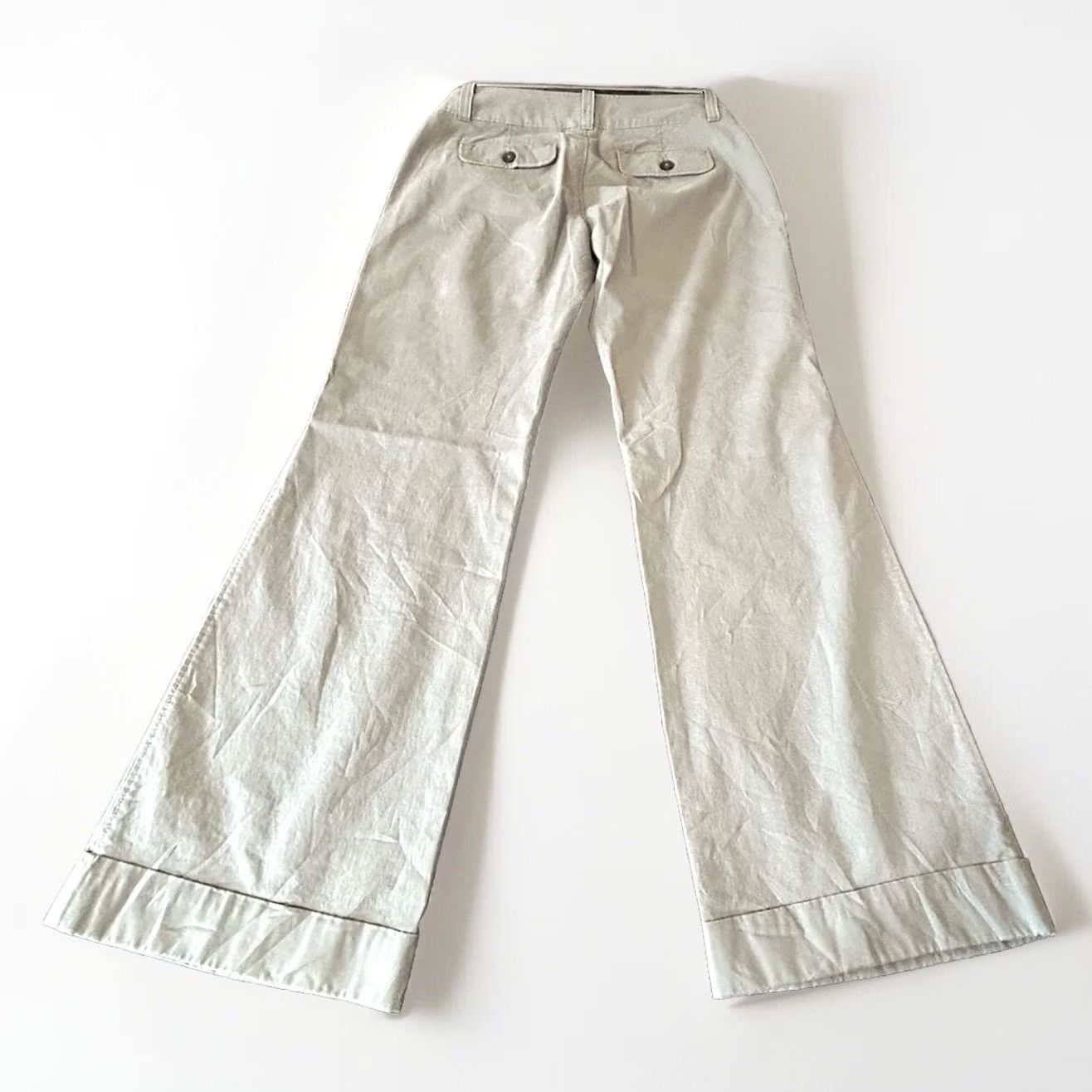Old Navy Old Navy Wide Legs Pants Women 8 Reg Gray Mid Rise Belt Loops Cuff Size 30" / US 8 / IT 44 - 3 Thumbnail