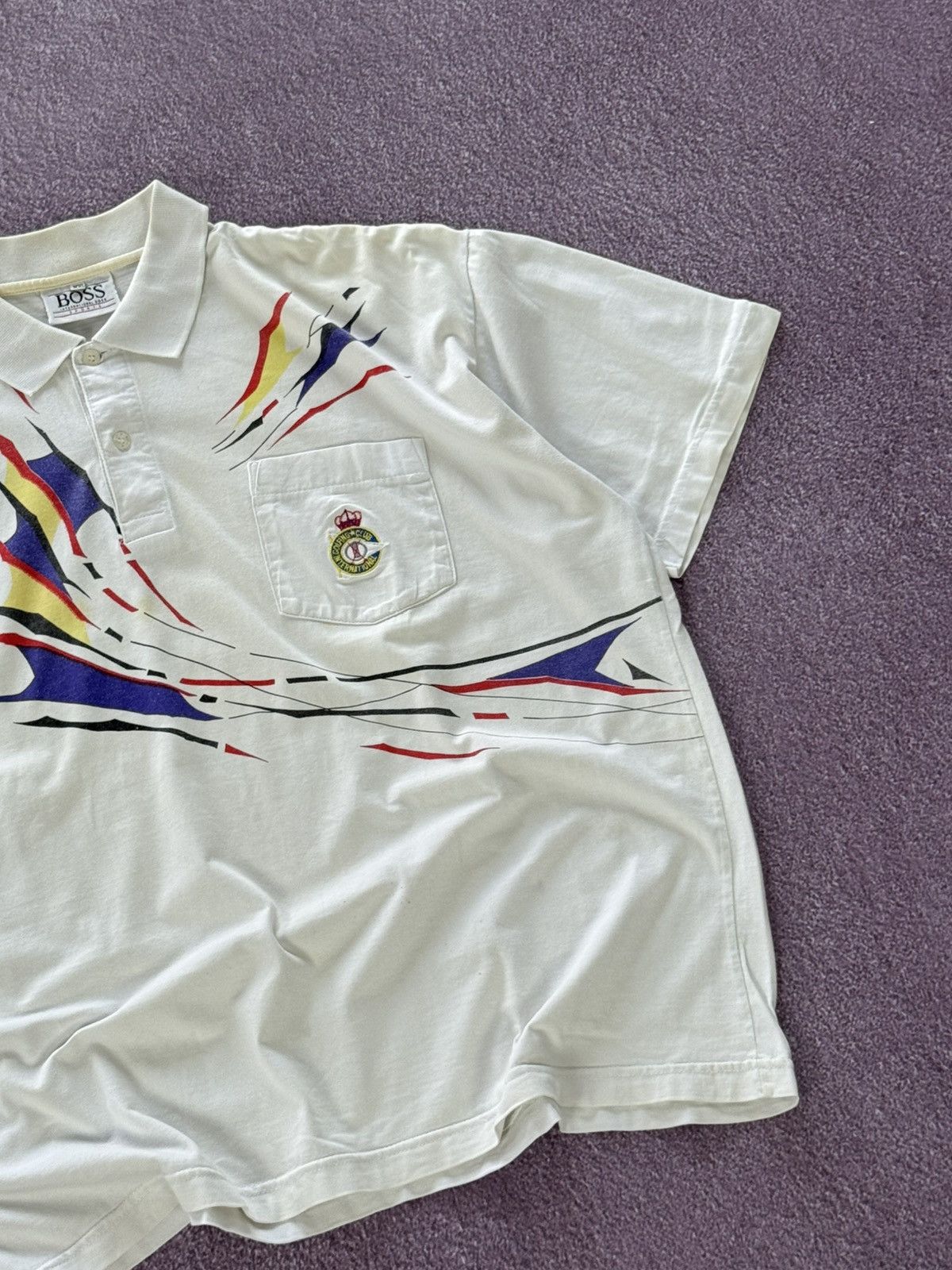 Vintage Vintage Multicolour Boss 90s Golfing Luxury Polo T-Shirt Size US XXL / EU 58 / 5 - 5 Thumbnail