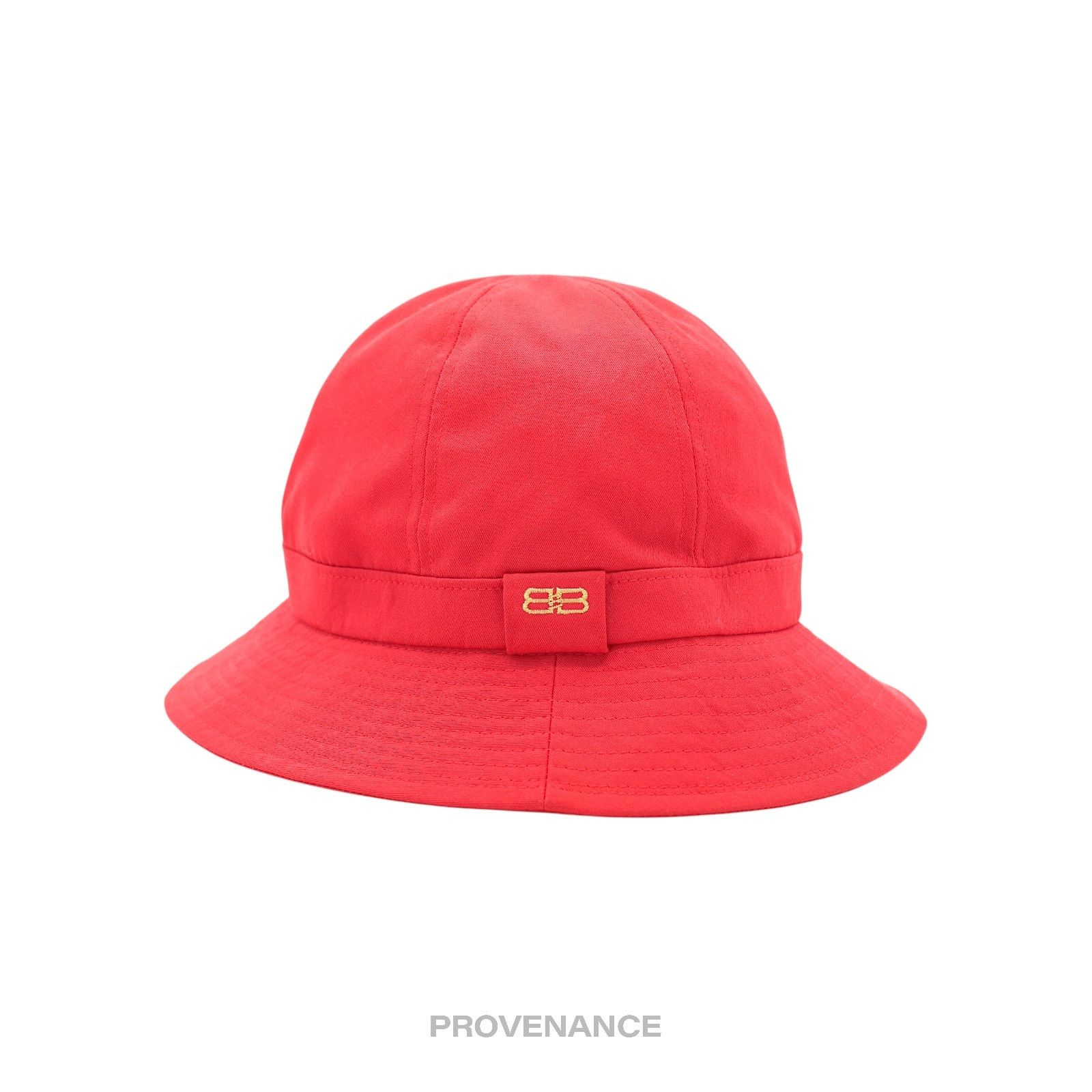 Balenciaga 🔴 Balenciaga BB Logo Embroidered Bucket Hat - Red M Size ONE SIZE - 1 Thumbnail