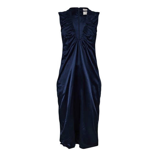 Bottega Veneta Bottega Veneta V-Neck Midi Slip Dress in Blue Size M / US 6-8 / IT 42-44 - 1 Thumbnail