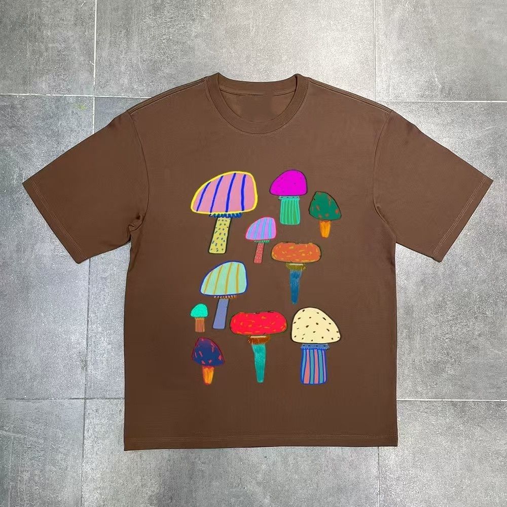 Vintage Brown washed retro mushroom print t-shirt Size US M / EU 48-50 / 2 - 1 Thumbnail