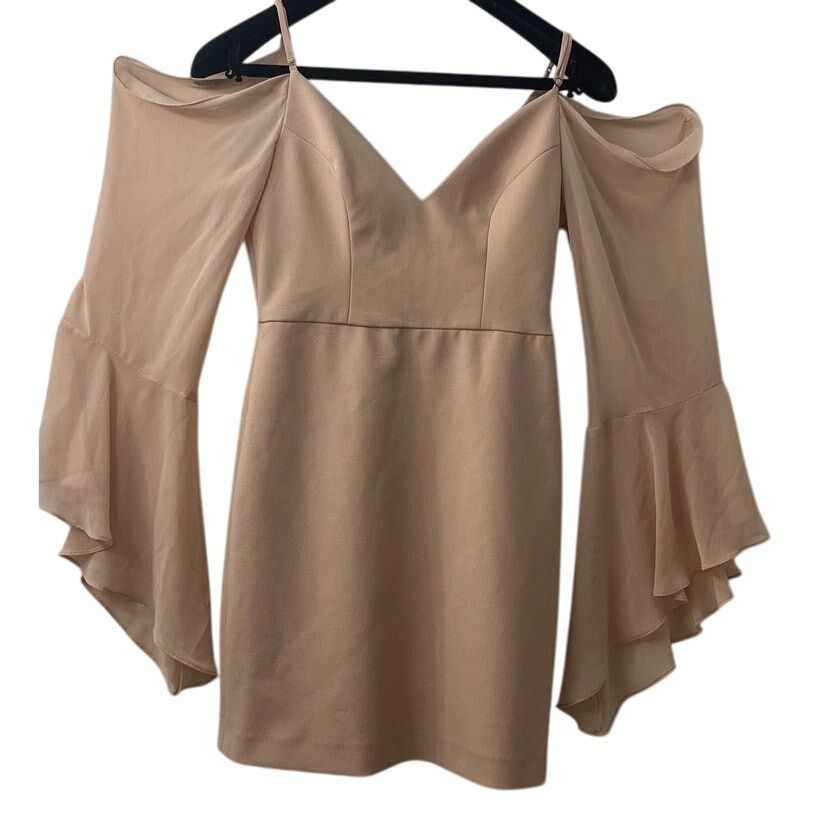 Other BCBGMAXAZRIA Palm Cold-Shoulder Bell Sleeve Dress - Size: 2 Size XS / US 0-2 / IT 36-38 - 2 Thumbnail