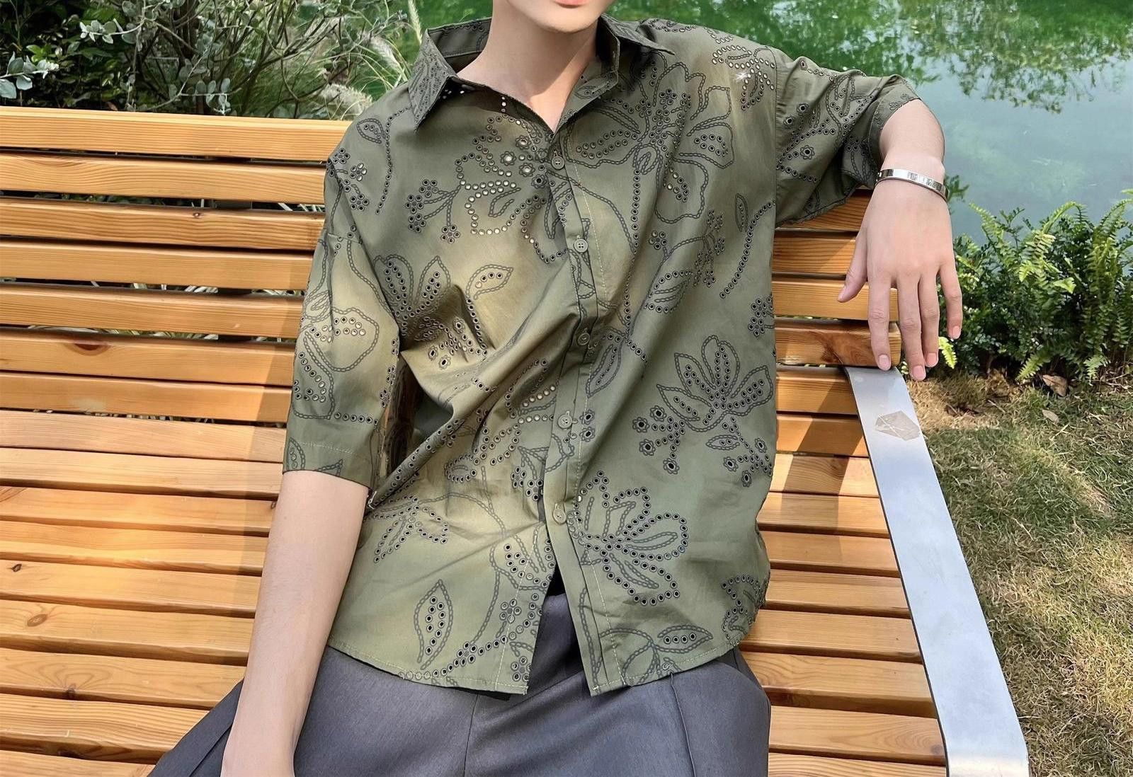 Floral Short Sleeve Button-Up Shirt
