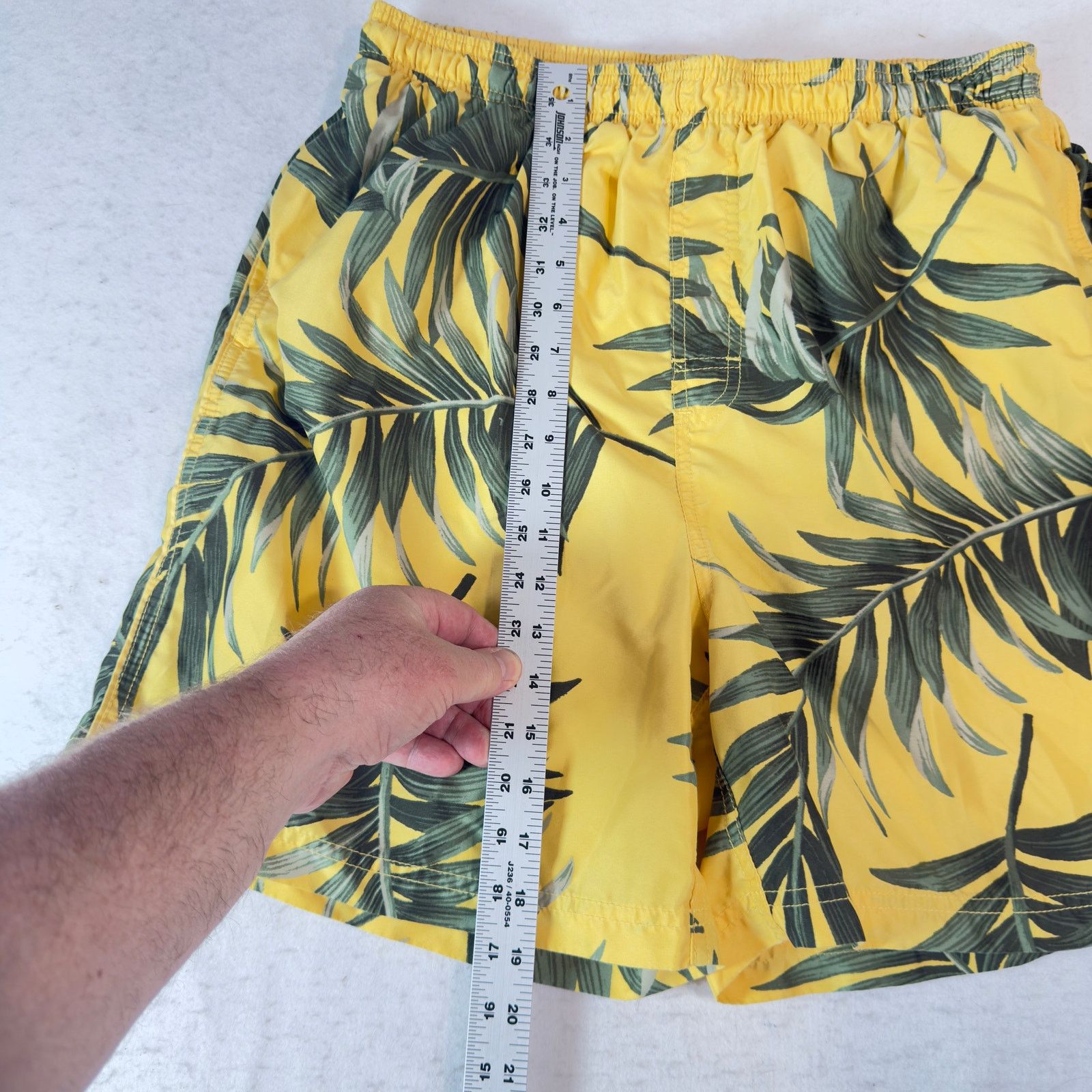 Puritan Puritan Men L Swim Trunks Yellow Tropical Leaf Lined 36/38 Size US 30 / EU 46 - 6 Thumbnail