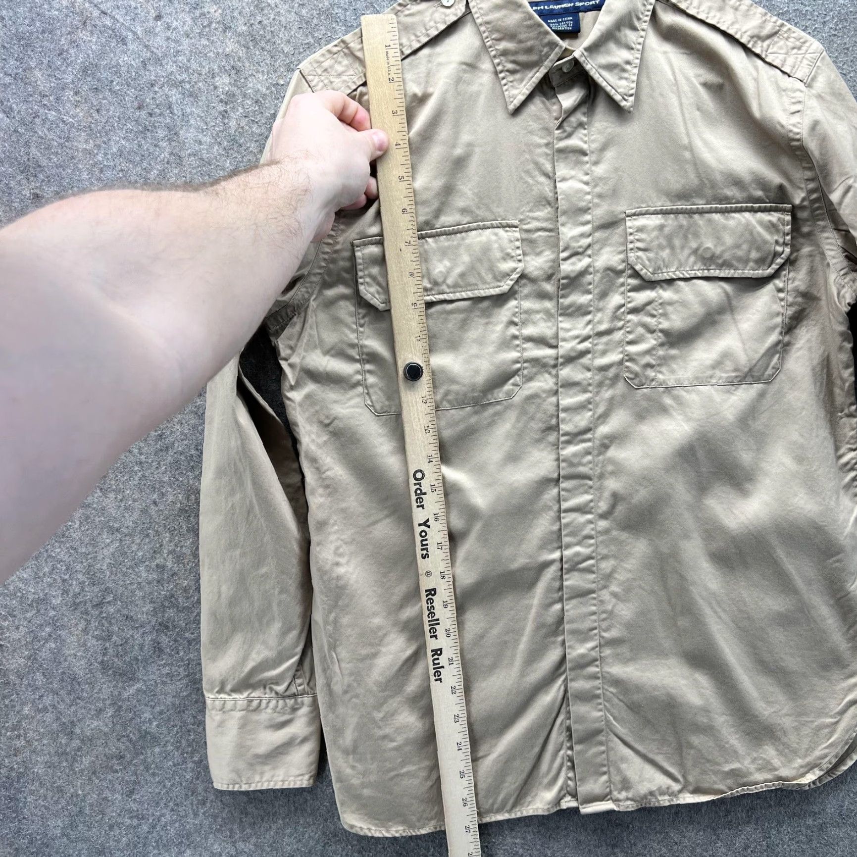 Polo Ralph Lauren Ralph Lauren Sport Shirt Womens 8 Beige Embroidered Dragon 1967 Military USNC Shirt Size M / US 6-8 / IT 42-44 - 5 Thumbnail