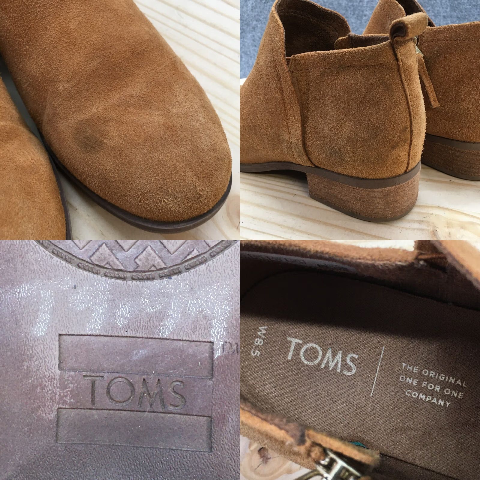 Toms Toms Boots Womens 8.5 Deia Ankle Booties Brown Suede Side Zip Heels 10014697 Size US 9 / IT 39 - 9 Thumbnail
