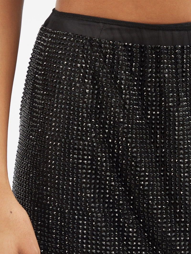 Prada Prada Crystal-Embellished Tulle Mini Skirt Size 27" / US 4 / IT 40 - 3 Thumbnail