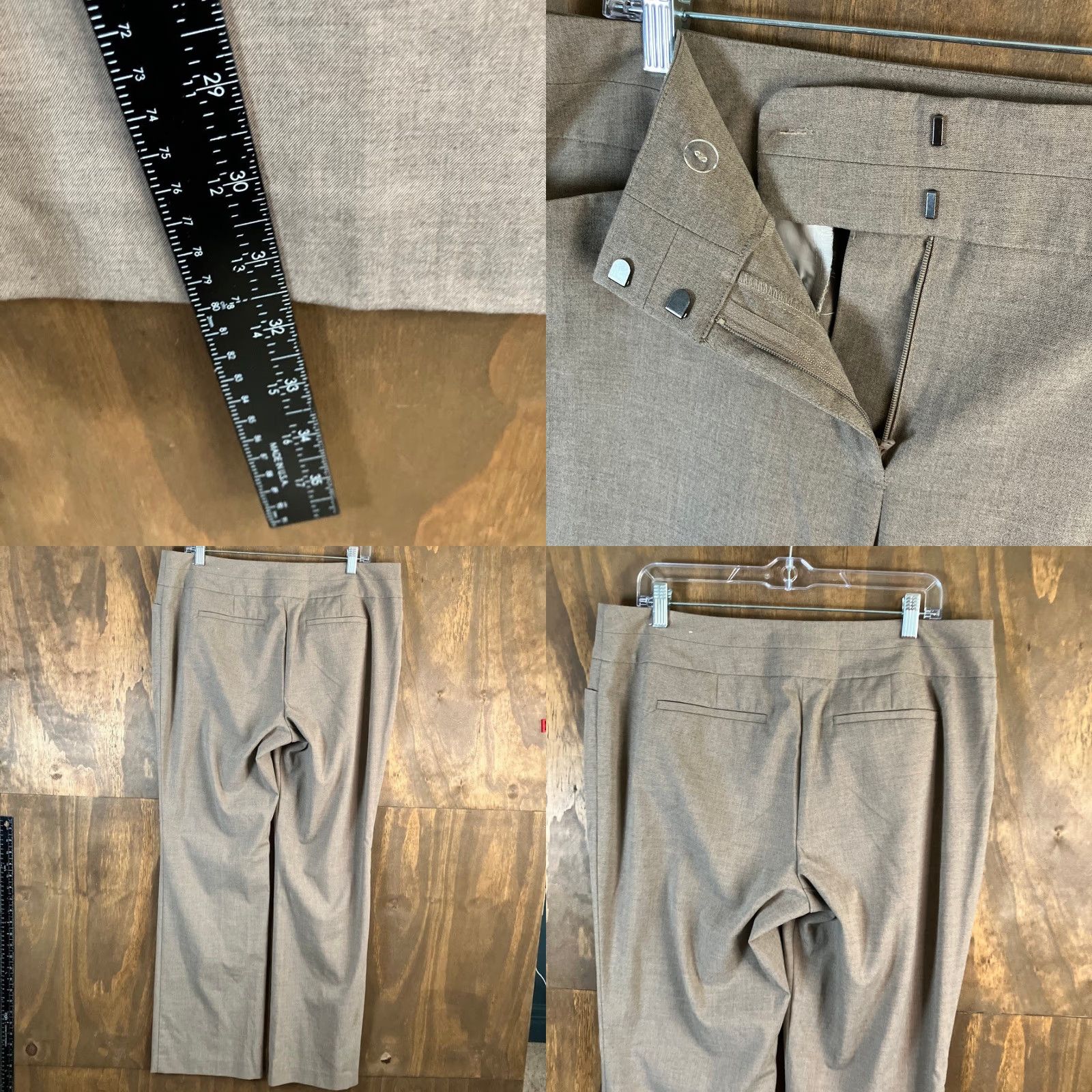 Ann Taylor Ann Taylor Women's Pants Brown Curvy Minimalist Workwear Wide-Leg Stretch 12 Size 34" / US 12 / IT 48 - 8 Thumbnail