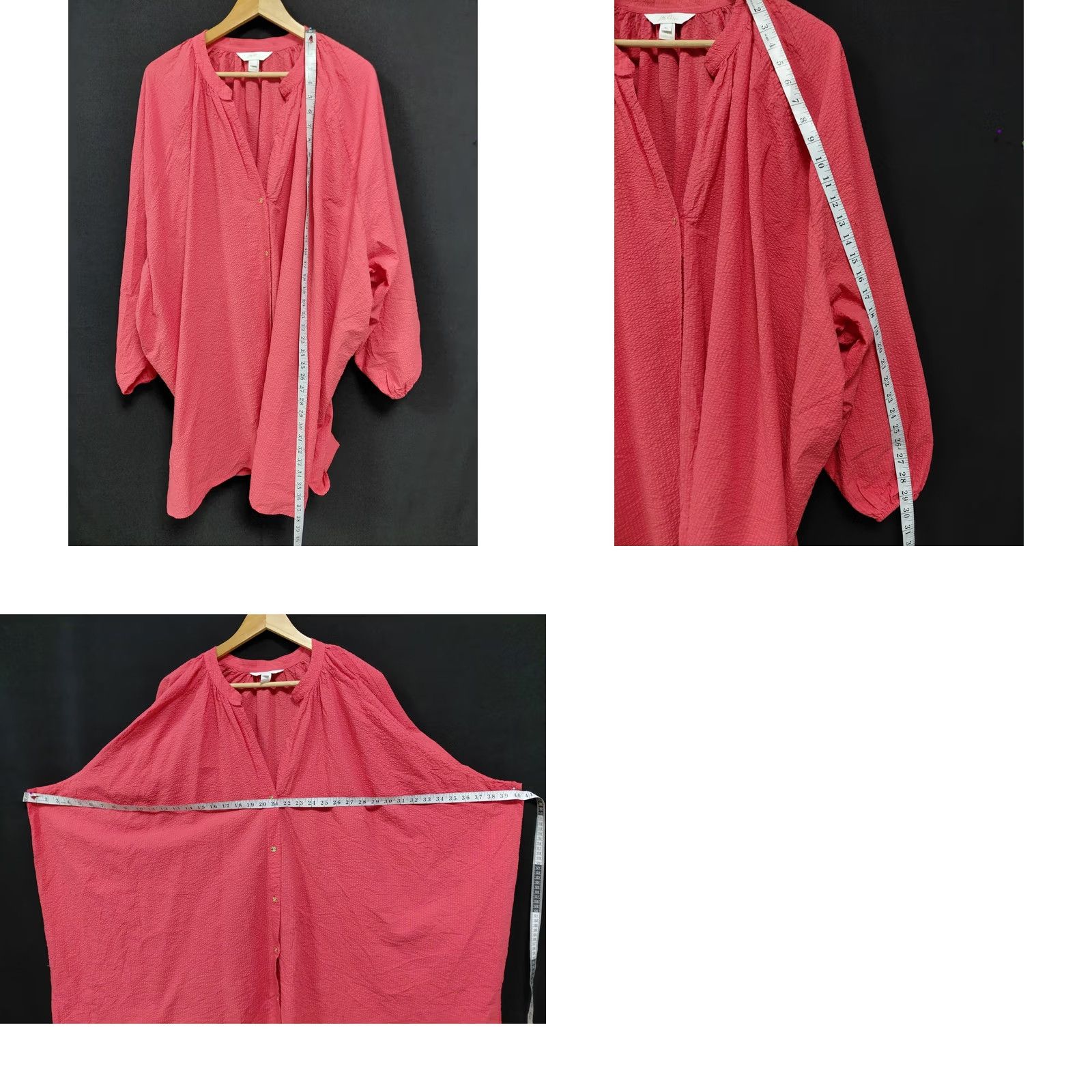 Lilly Pulitzer Lilly Pulitzer Top Womens XL Red Cotton Tunic Solid Long Sleeve Women Size Size XL / US 12-14 / IT 48-50 - 8 Thumbnail