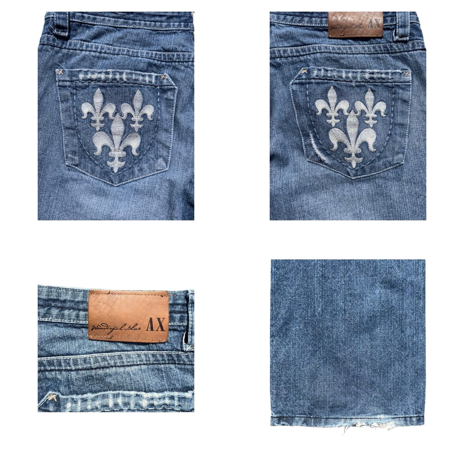 Alfani VINTAGE Alfani Jeans Bootcut Distressed Embroidered Le Fleur Low Rise Sz 38 Women Blue 90s Y2K Size 26" / US 2 / IT 38 - 8 Thumbnail