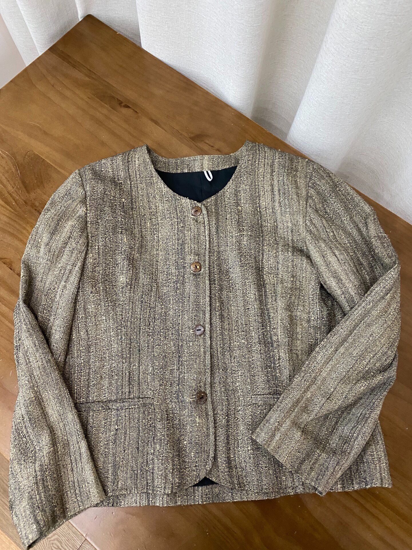 Other Plant-dyed Tussah Silk Tweed Coat Size M / US 6-8 / IT 42-44 - 1 Thumbnail