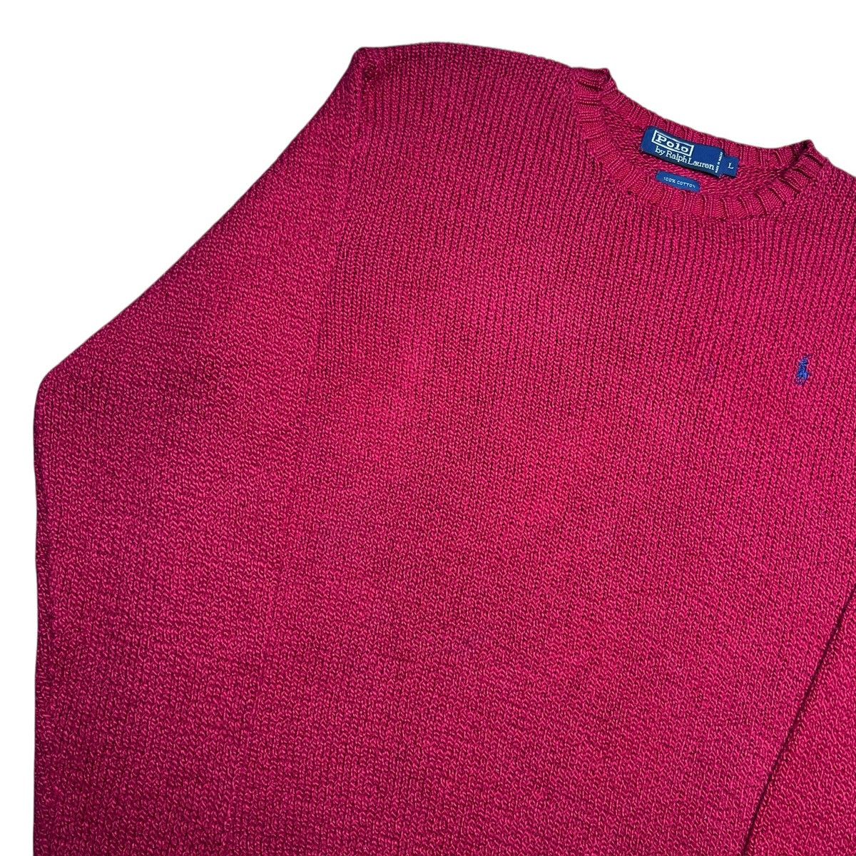Polo Ralph Lauren Vintage Polo Ralph Lauren Red Cotton Knit Pullover Sweater Size US L / EU 52-54 / 3 - 14 Thumbnail