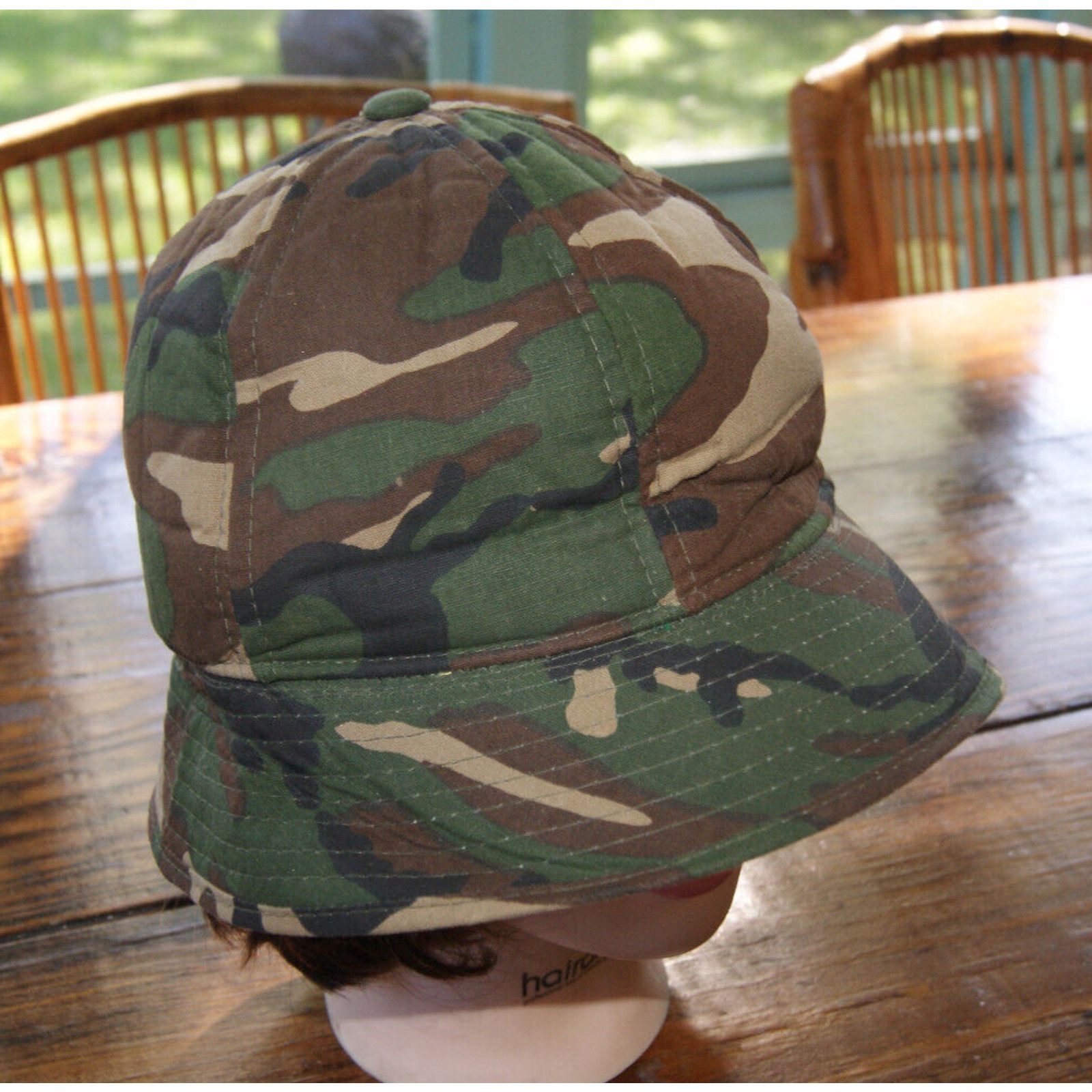 Other VTG Woodland Camouflage Bucket Hat Adult Cap Foam Ear Flap M Size ONE SIZE - 3 Thumbnail