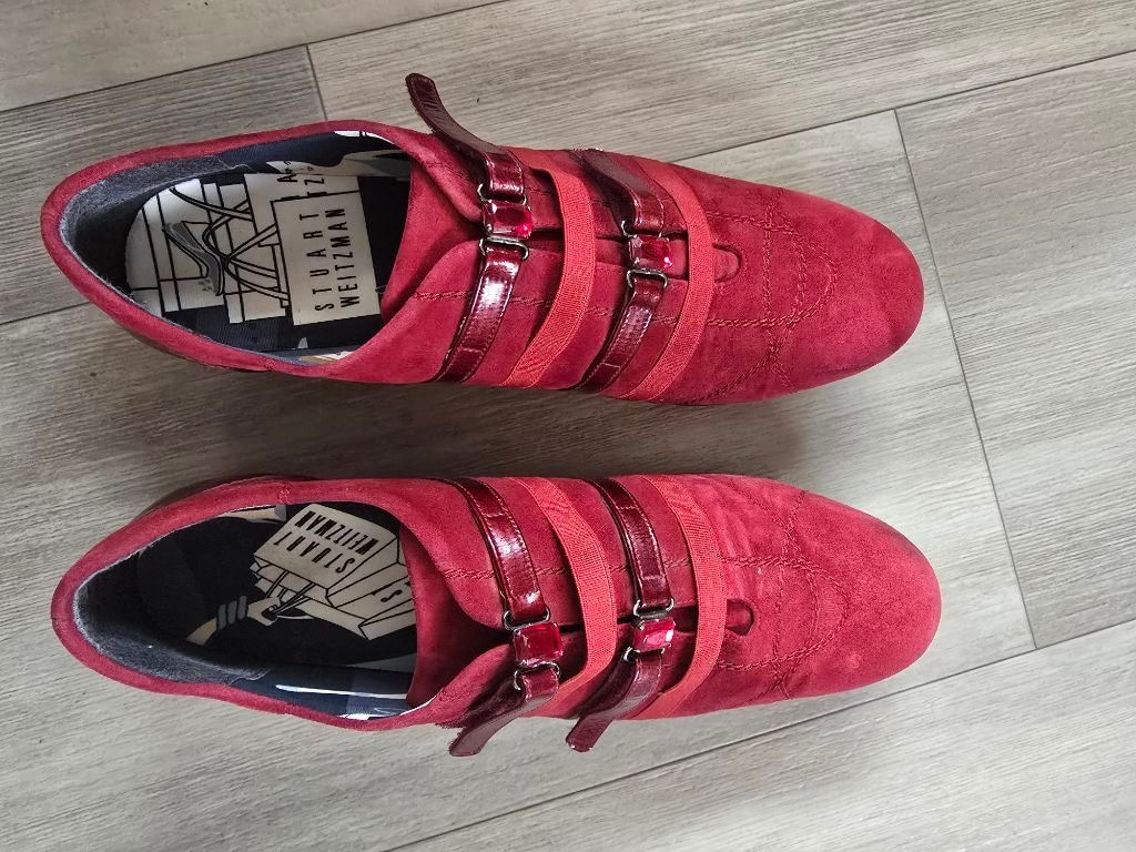 Stuart Weitzman Women's Stuart Weitzman Red Suede Sneakers Size 8.5 Size US 8.5 / IT 38.5 - 1 Thumbnail