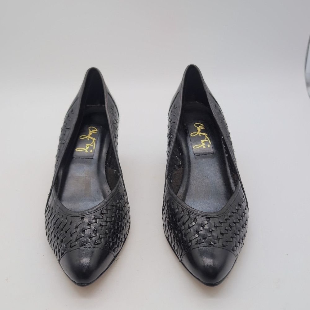 Vintage Vintage Cheryl Tiegs Sz 8.5 Black Leather Cut work Women's Size US 8.5 / IT 38.5 - 3 Thumbnail