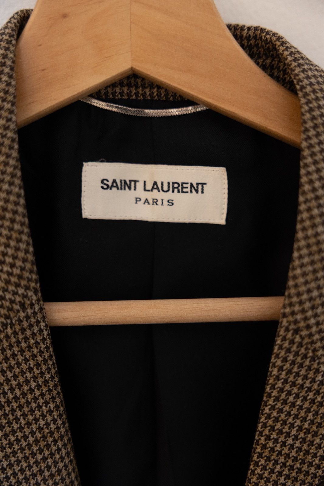 Saint Laurent Paris Saint Laurent by Hedi Slimane FW14 Houndstooth Blazer Size 44S - 3 Thumbnail