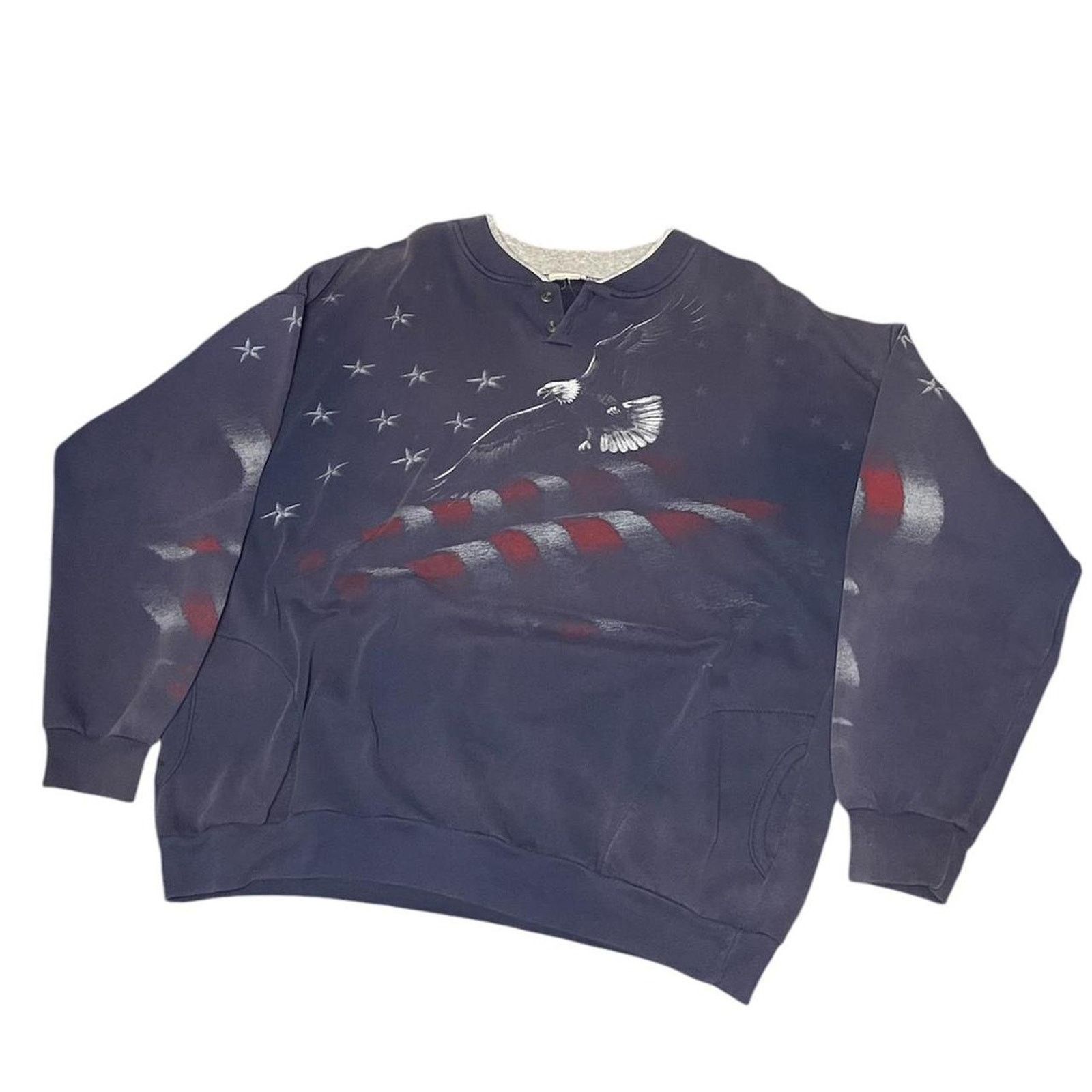 Other Vintage All Over Print USA Eagle Sweatshirt Size US XL / EU 56 / 4 - 1 Thumbnail