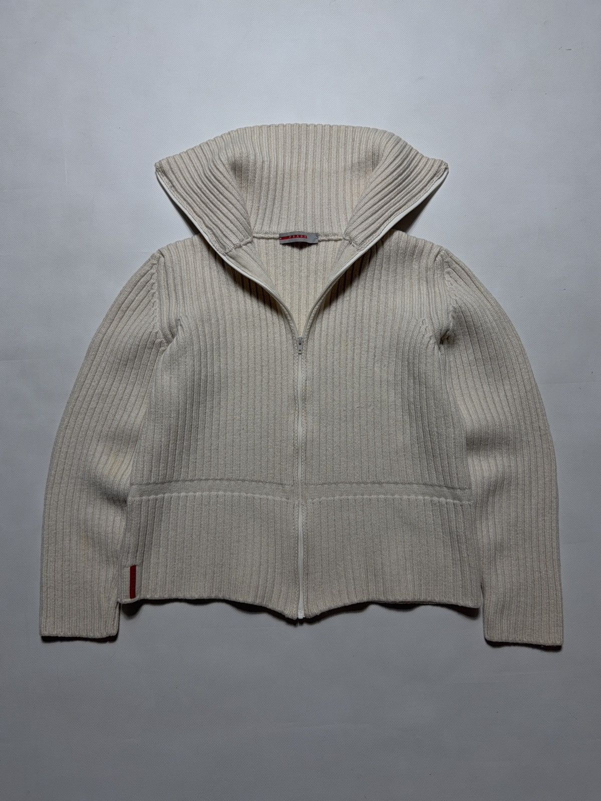 Prada Vintage Prada red tab ribbed wool zip sweater Size XS / US 0-2 / IT 36-38 - 2 Thumbnail
