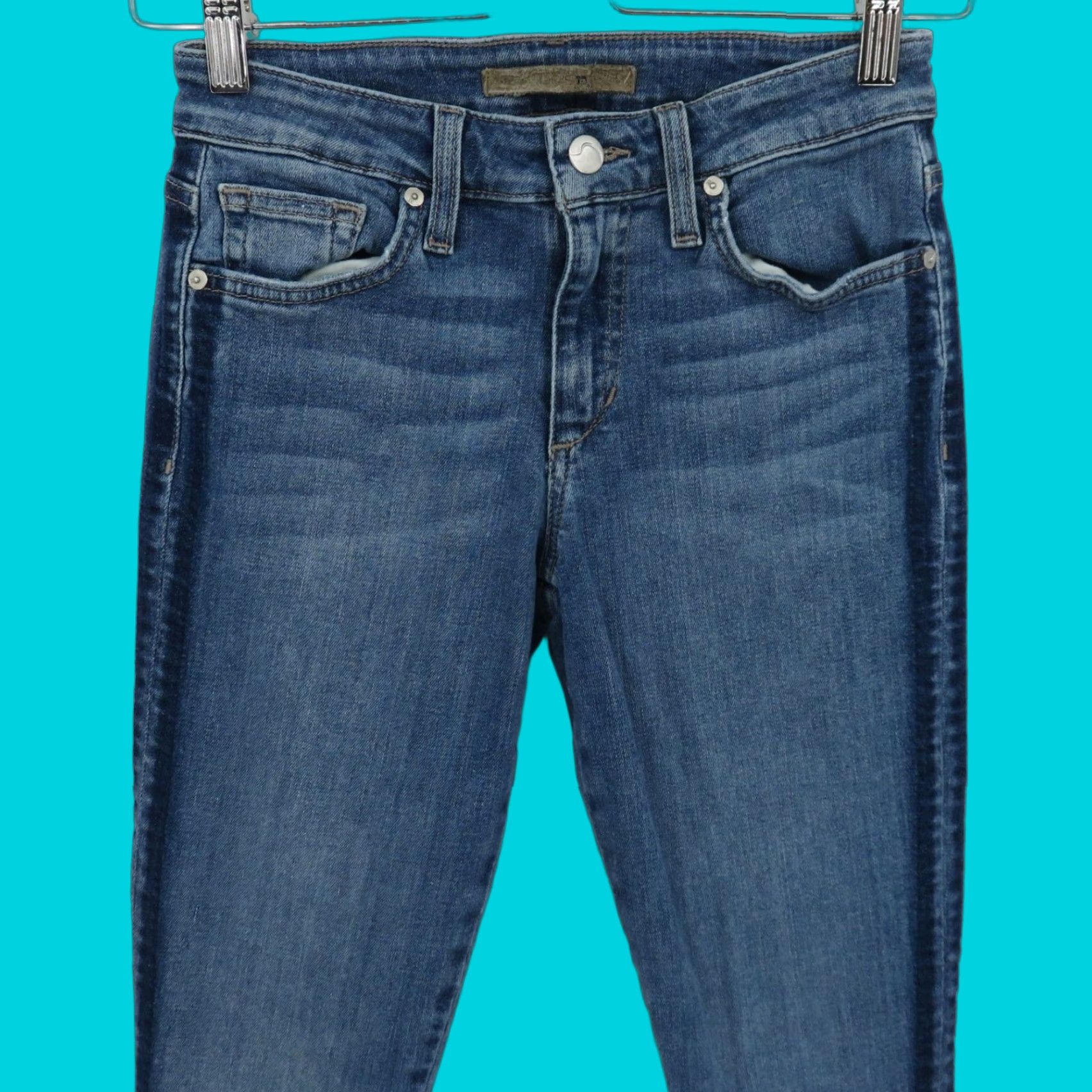 Joes Jeans Women 25 Skinny Ankle Mansfield Blue Denim Jeans Cotton Blend Stretch 5-Pocket Design Regular Fit Cotton Blend Denim Jeans Woman Shoes?