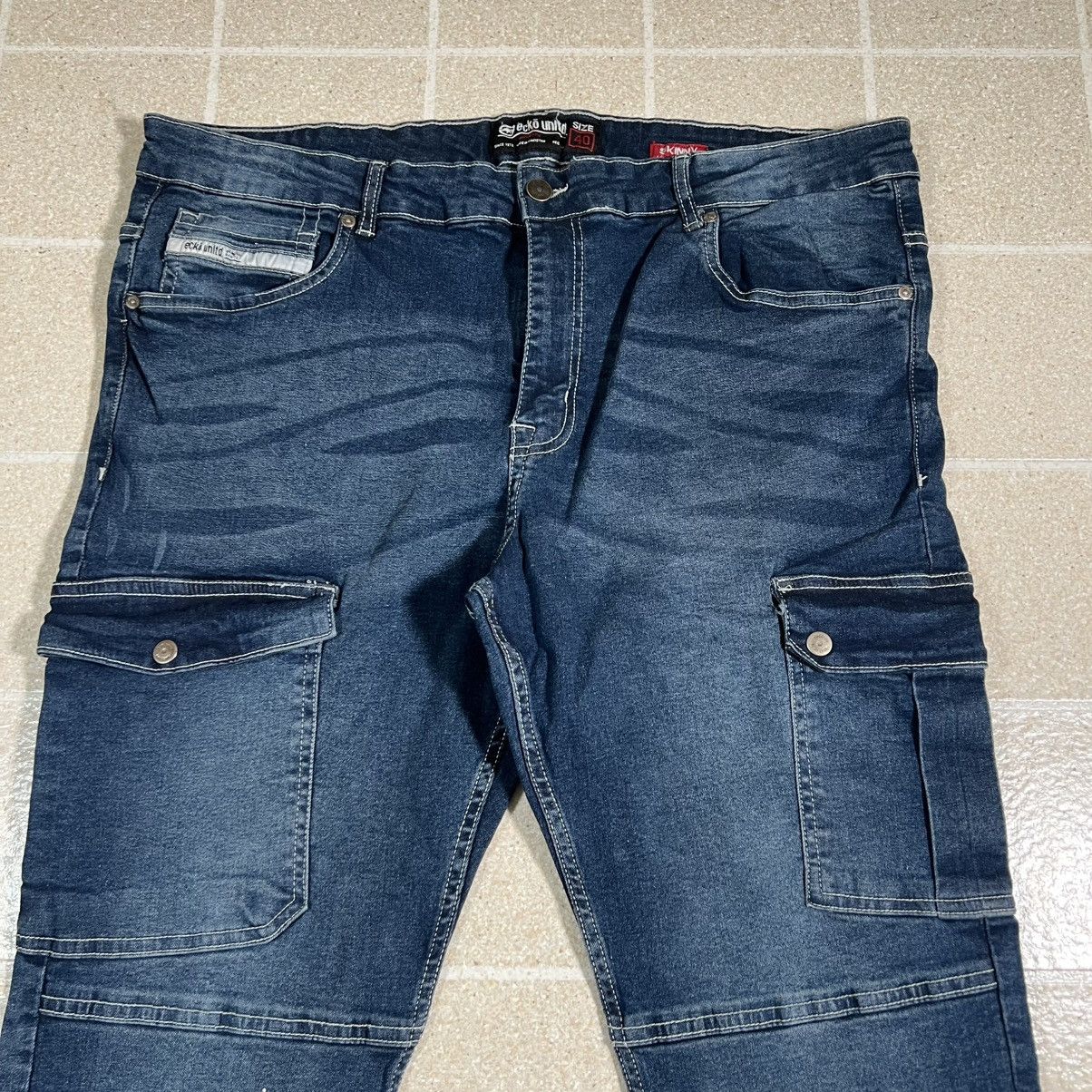 Ecko Unltd. Ecko Jeans 40x30 Straight Cargo Pocket Blue Denim Y2K Skate Size US 40 / EU 56 - 6 Thumbnail