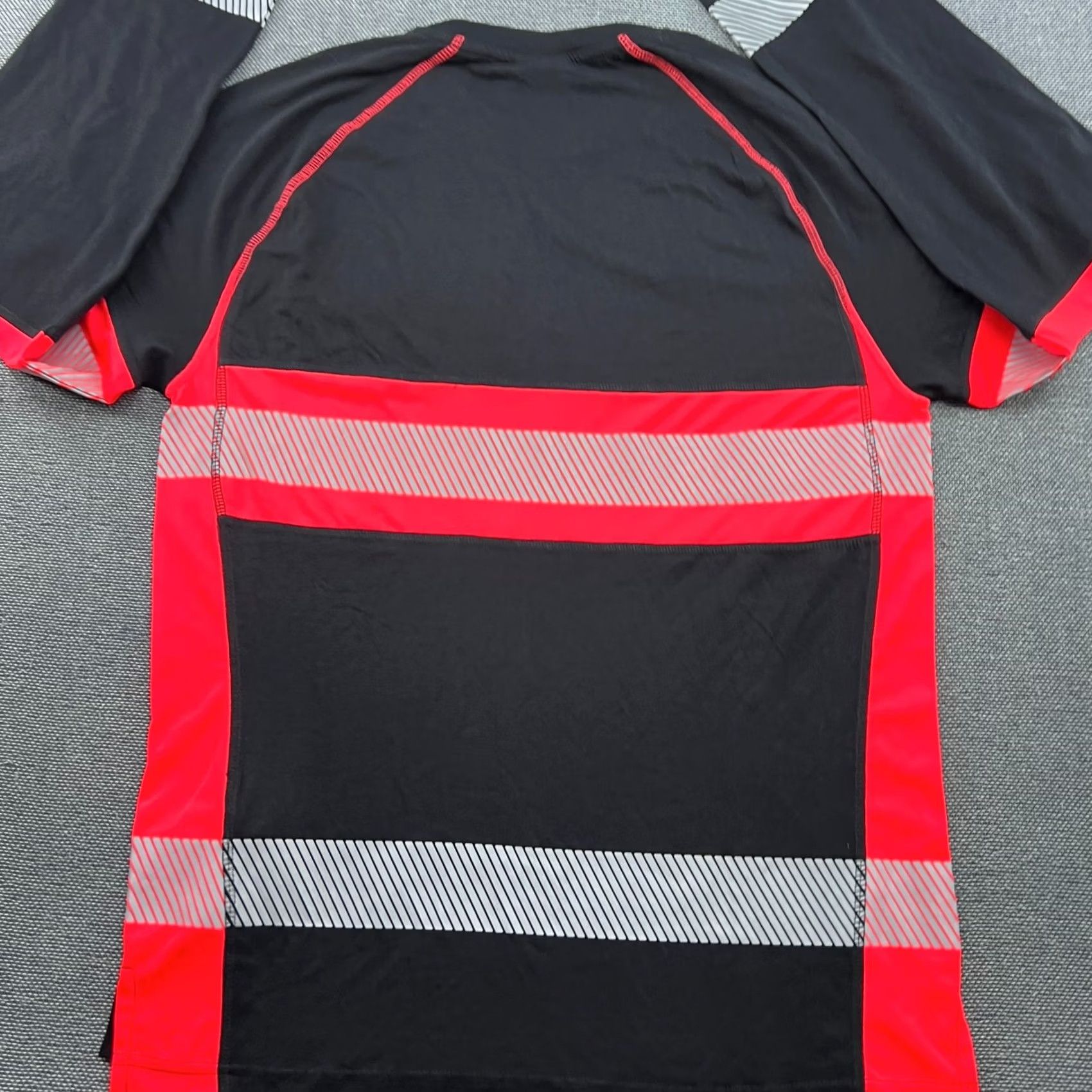 Vintage Blaklader Shirt Mens M Long Sleeve Hi-Vis EN ISO 20471 Class 1 Black Red Cotton Moisture Wicking Work Size US M / EU 48-50 / 2 - 4 Thumbnail