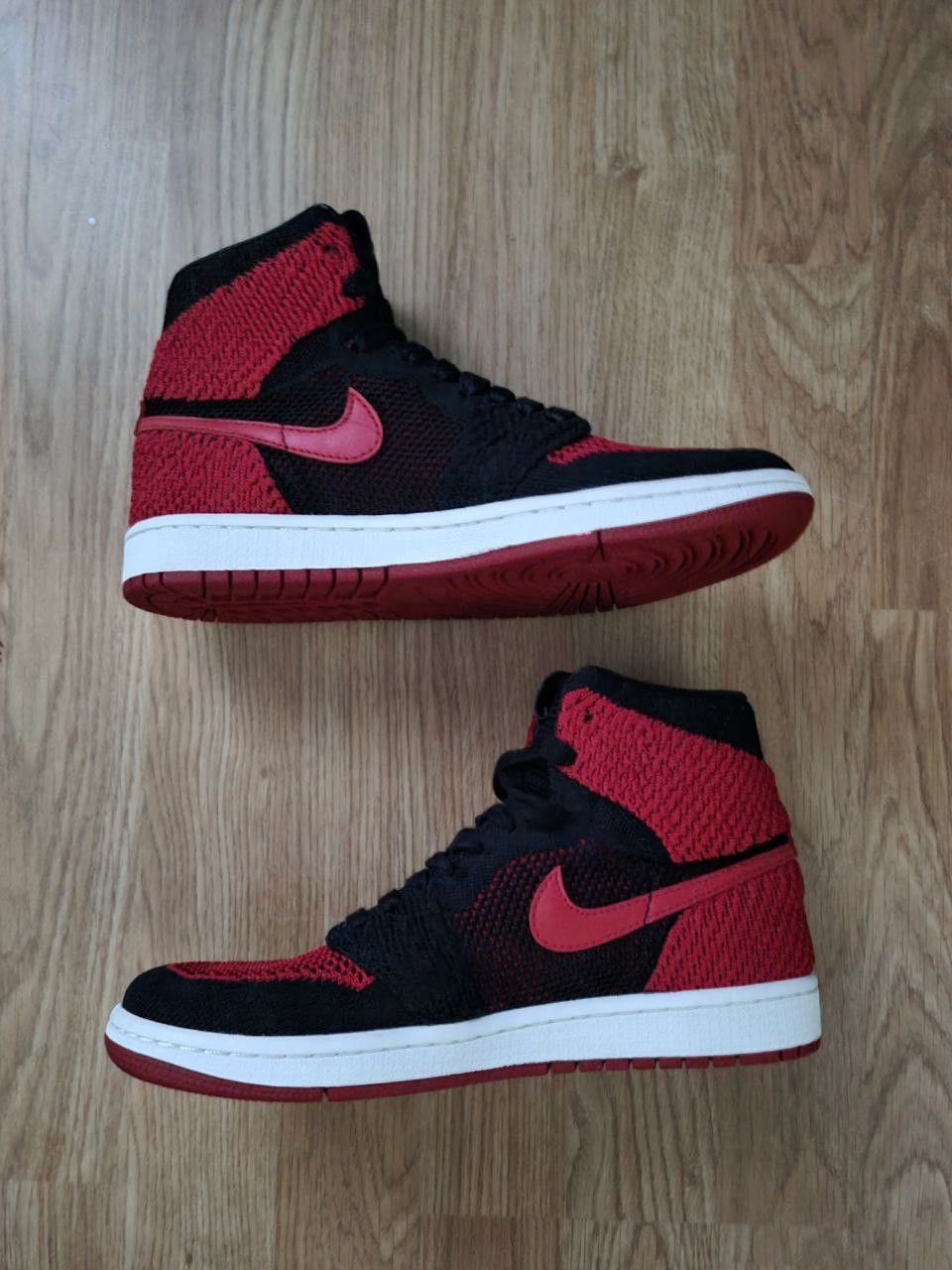 Jordan Brand Jordan 1 Retro High Flyknit Bred Size US 7 / EU 40 - 3 Thumbnail