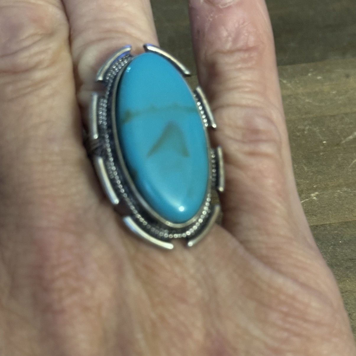 Other Chunky oval turquoise ring Size ONE SIZE - 6 Thumbnail