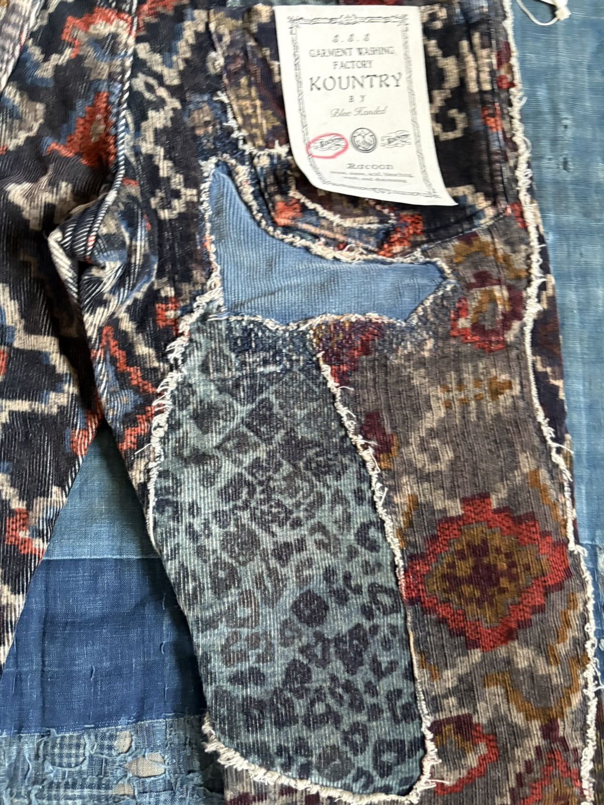Kapital Kountry KOUNTRY Repair Mixed Pattern Corduroy Patchwork Jeans Size US 30 / EU 46 - 10 Thumbnail