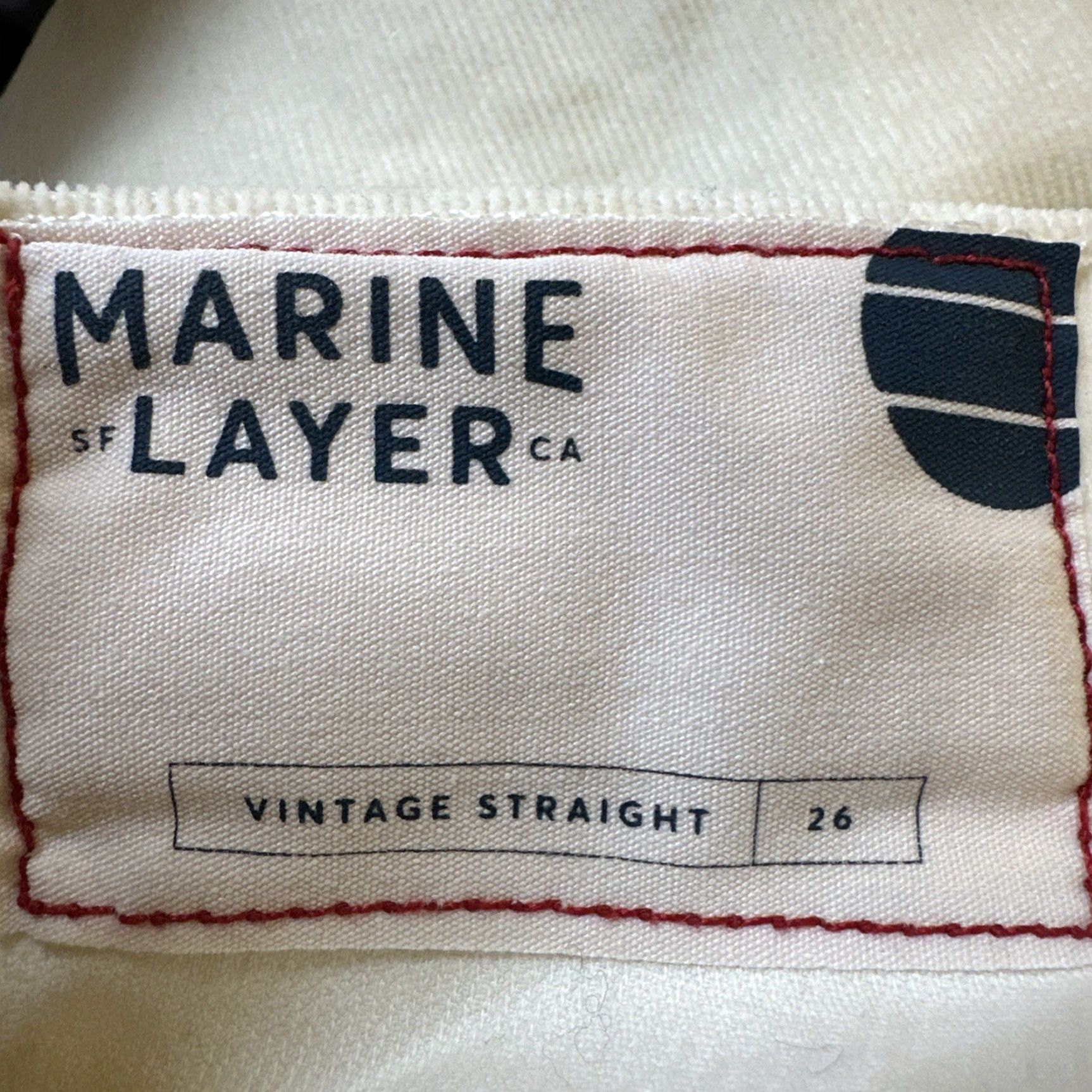 Marine Layer Marine Layer Pants Womens 26 Ivory Cream Corduroy Straight Chino Vintage No 26 Inseam 26 High Rise Size 26" / US 2 / IT 38 - 6 Thumbnail