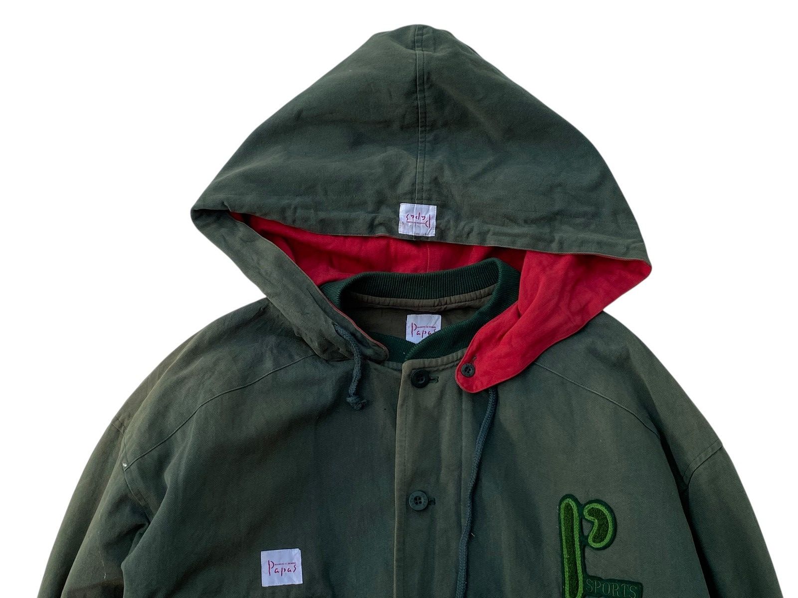 Japanese Brand Vtg Papas Sport Jacket Big Logo ( Faded Green ) Size US L / EU 52-54 / 3 - 8 Thumbnail