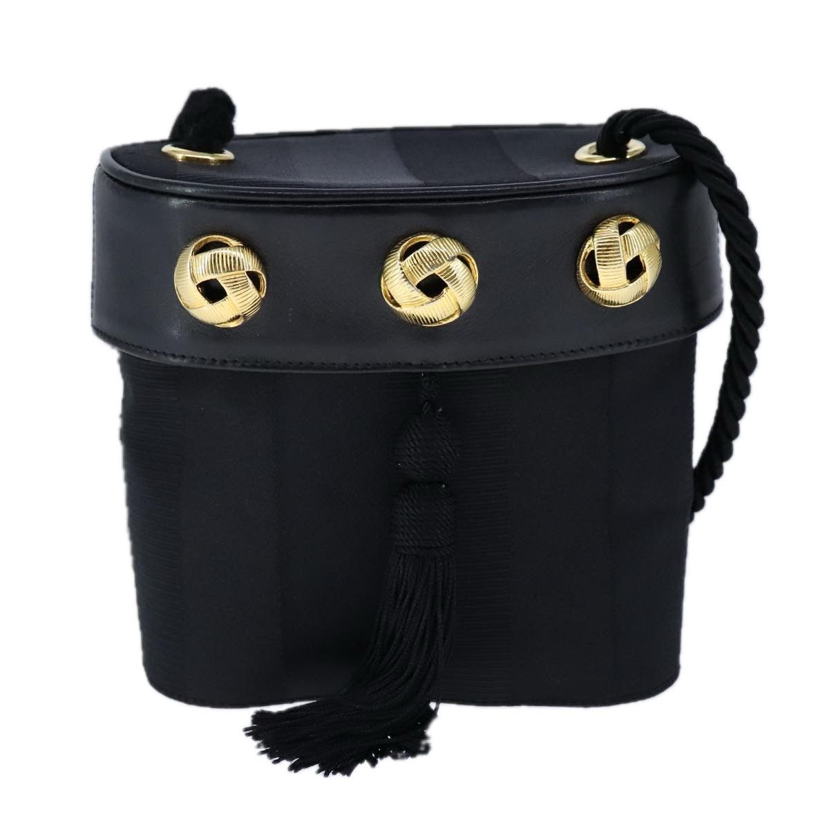 Salvatore Ferragamo Black Canvas Shoulder Bag (Pre-Owned) Size ONE SIZE - 1 Thumbnail