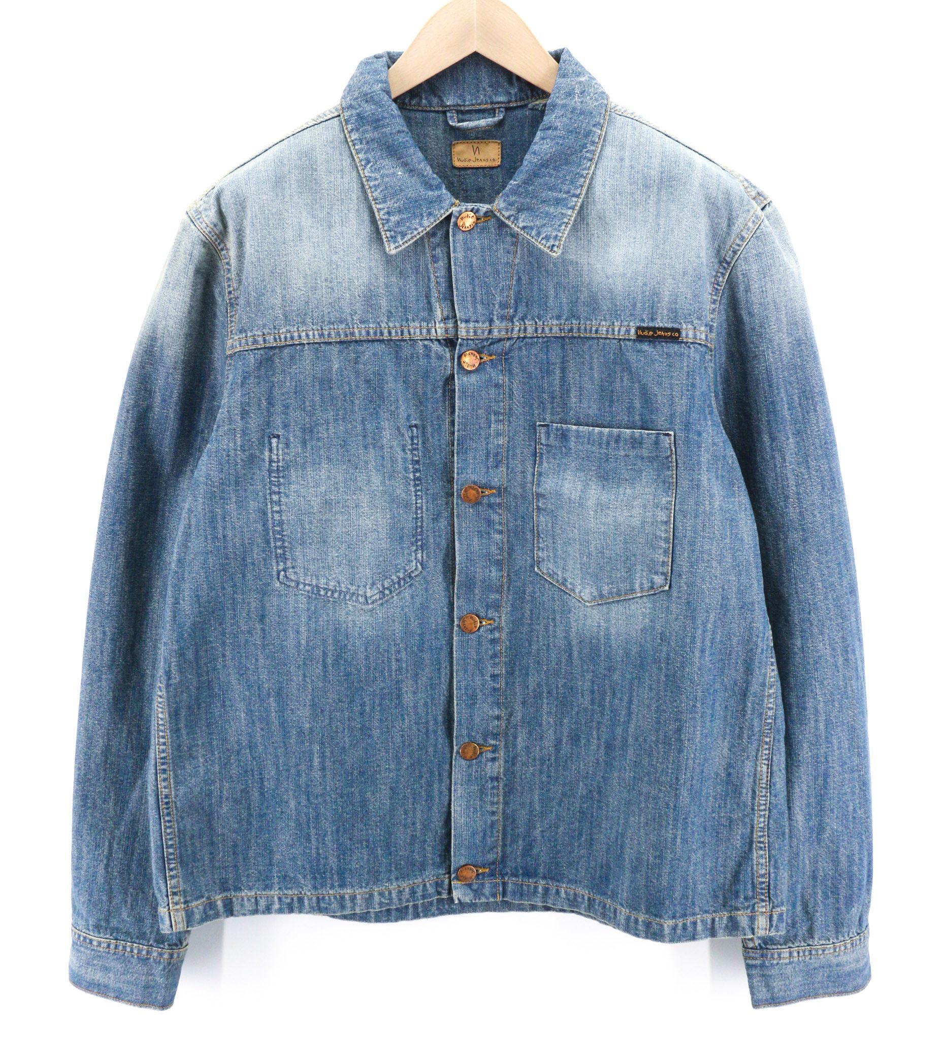 Nudie Jeans RONNY 2XL Indigo Blue Washed Buttoned Jacket 80732 Size US XXL / EU 58 / 5 - 1 Thumbnail