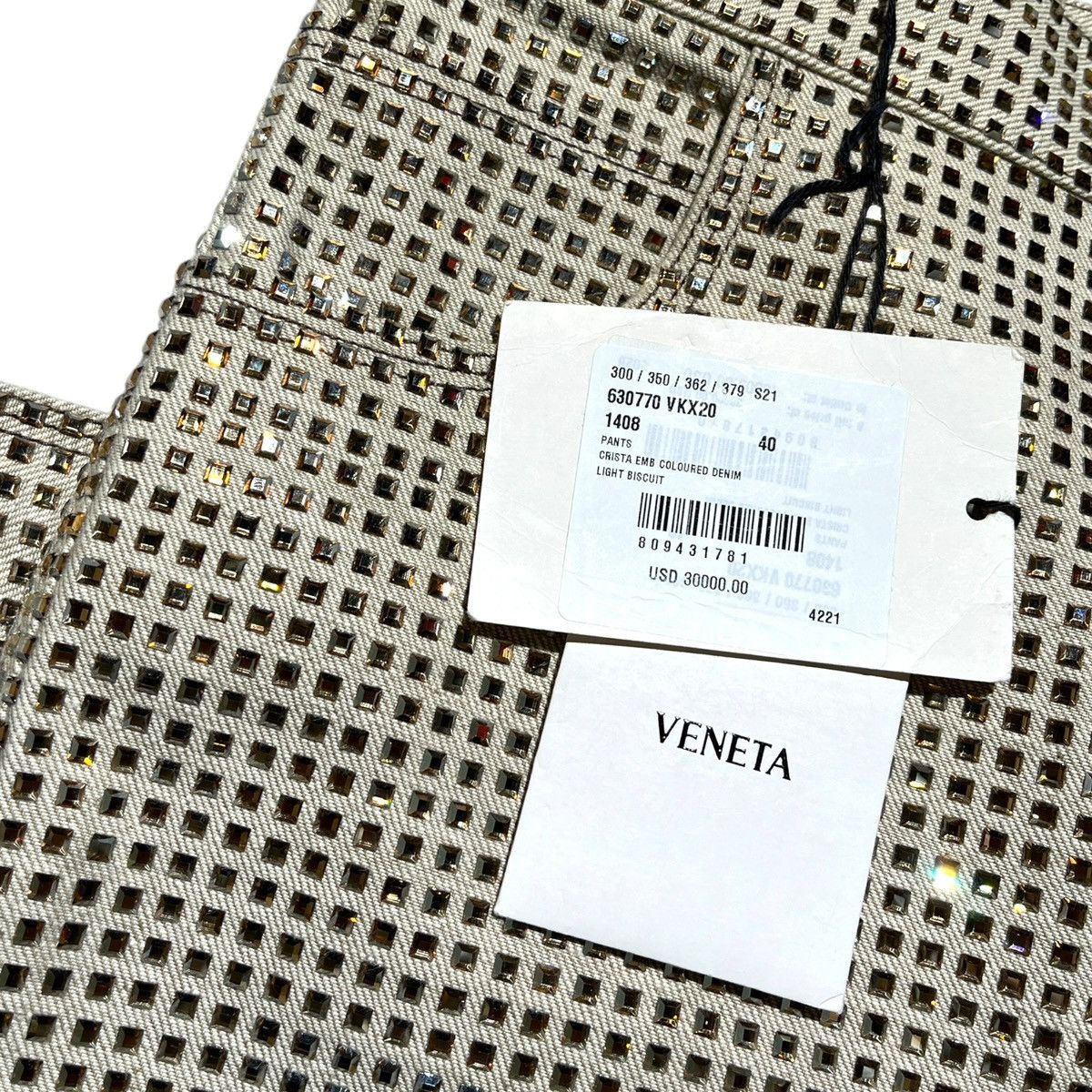 Bottega Veneta $30,000 crystal glass embellished flared runway denim Size US 29 - 3 Thumbnail