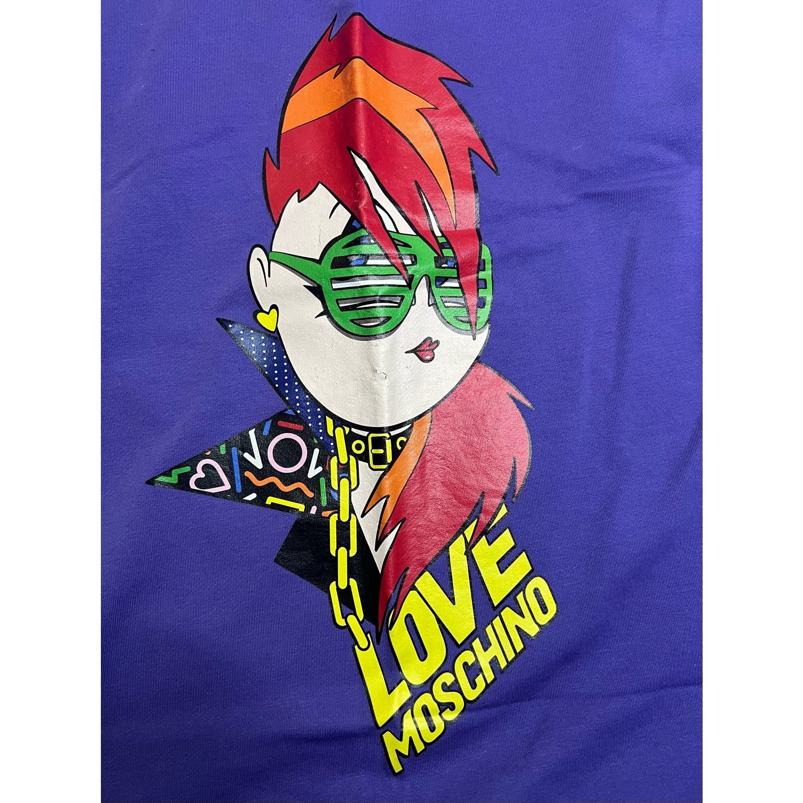 Moschino LOVE MOSCHINO MINI DRESS SIZE 4-COTTON-PURPLE w/GRAPHIC Size S / US 4 / IT 40 - 2 Thumbnail