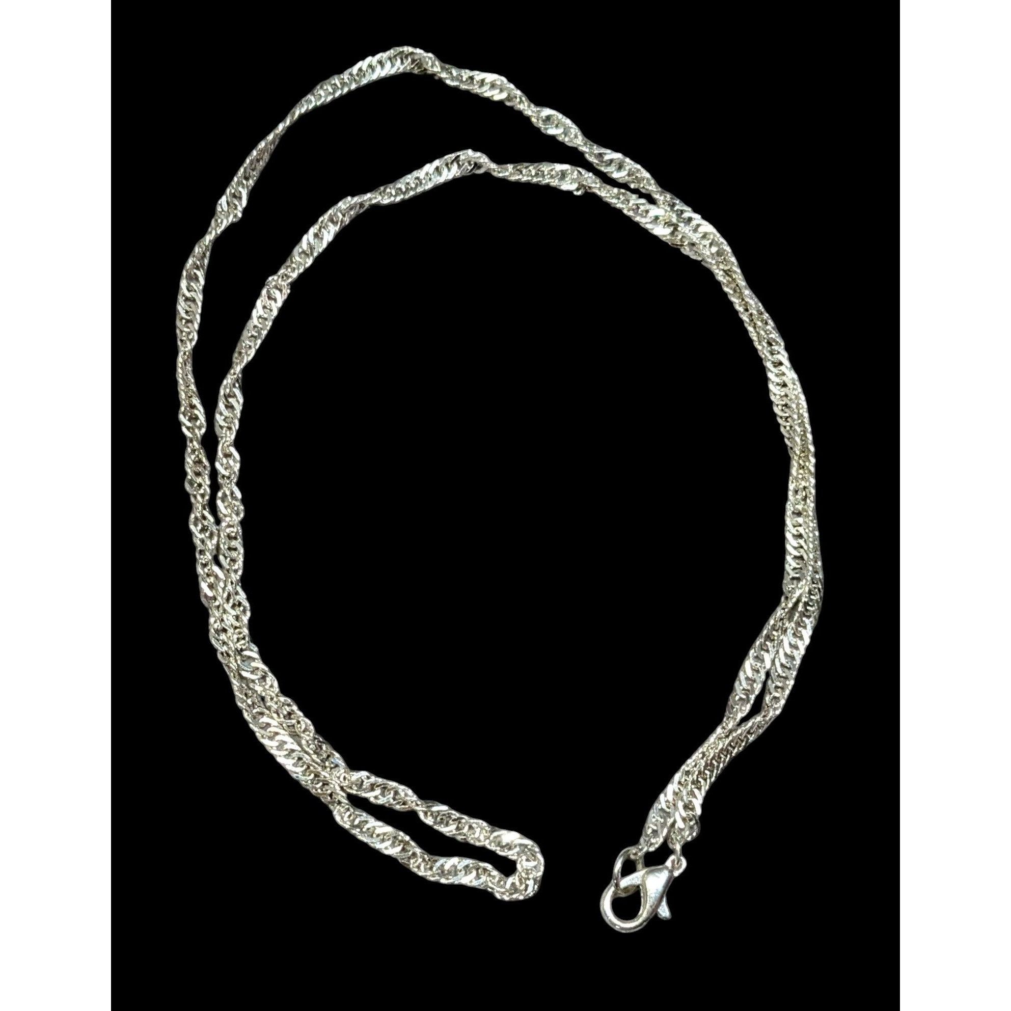 Other Classic Elegant Twisted Bright Silver Tone Wheat Chain Size ONE SIZE - 1 Thumbnail