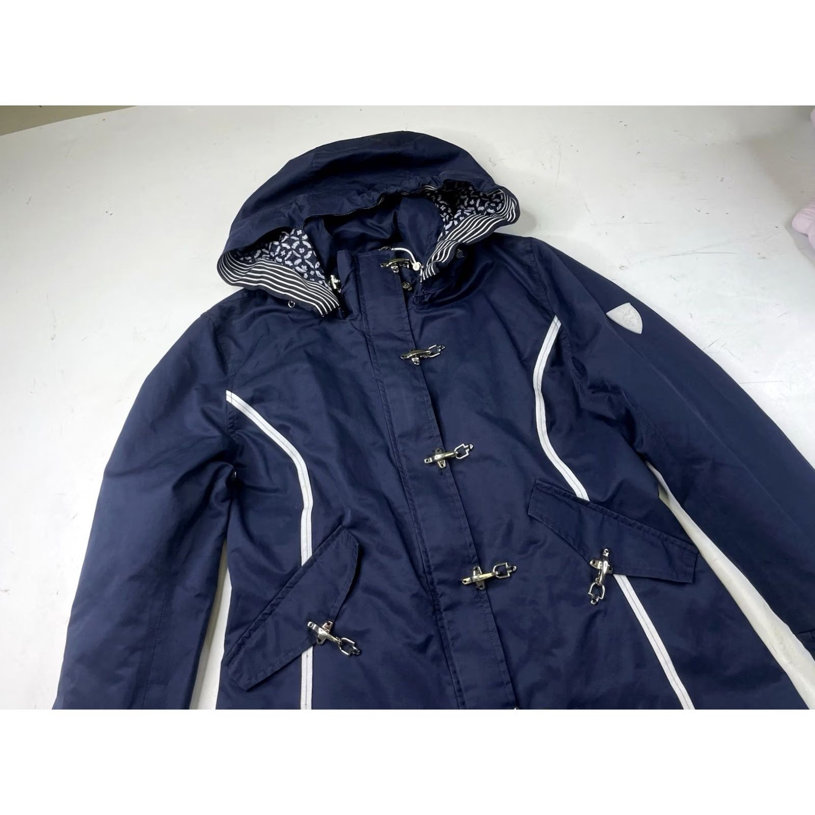 Vintage Goode Rider Women Jacket Equestrian Hooded Blue Cotton Zip Large L Size L / US 10 / IT 46 - 4 Thumbnail