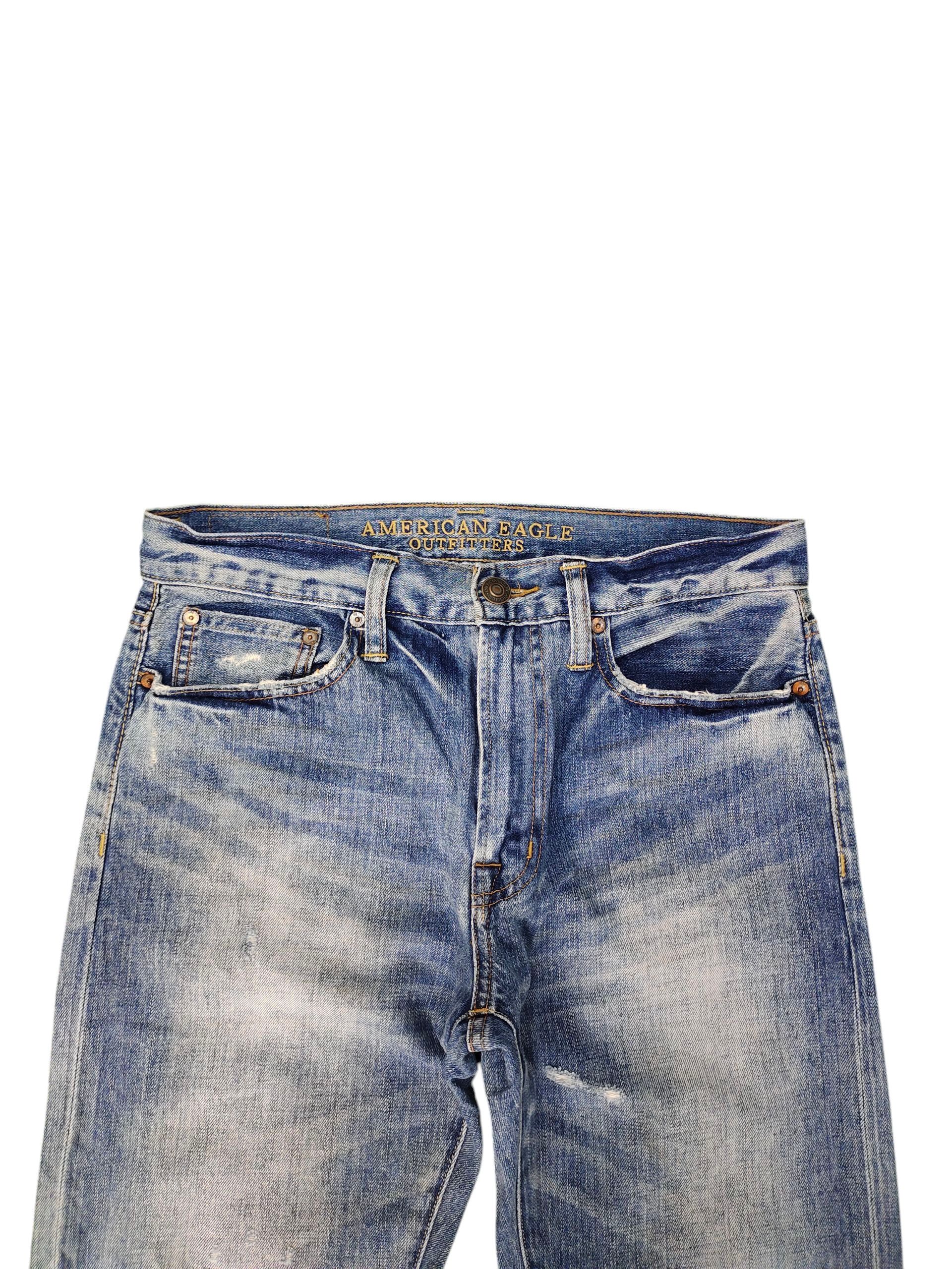 American Eagle Outfitters Vintage American Eagle Clawmark Distress Faded Denim Jeans Size US 30 / EU 46 - 3 Thumbnail
