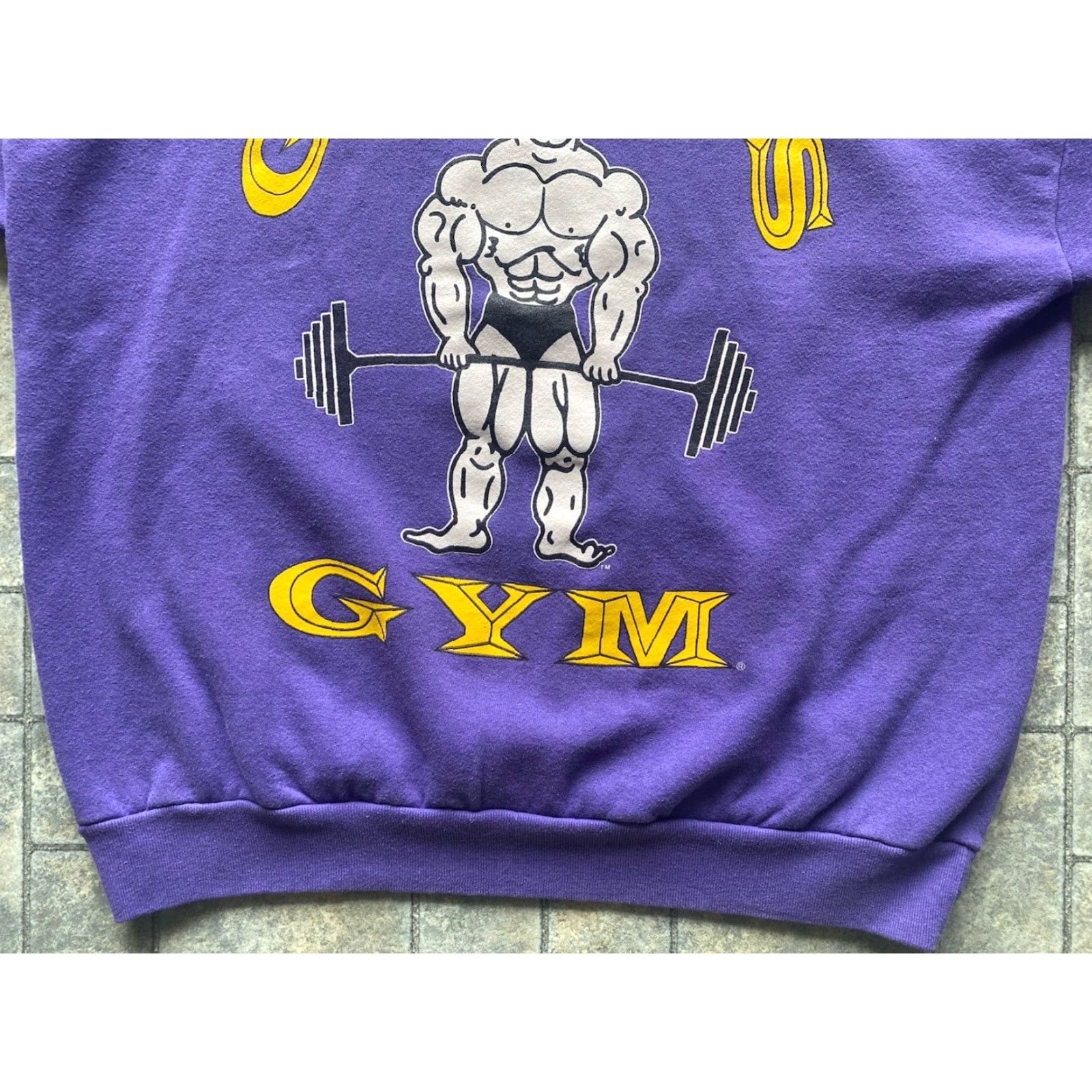 Vintage VINTAGE Gold's Gym Sweatshirt Pullover Logo Men’s 3XL Purple USA Size US XXL / EU 58 / 5 - 4 Thumbnail