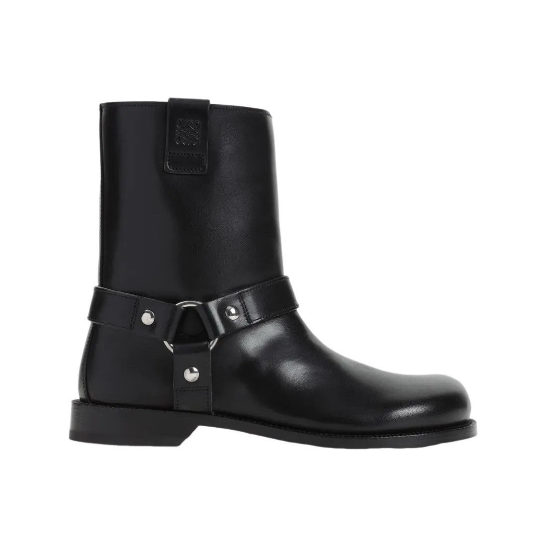 LOEWE Campo $1950 Black Reverse Shearling Biker Boots New &
