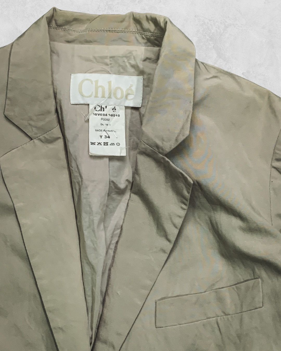 Phoebe Philo Chloe by Phoebe Philo Paper-Silk Blend One Button Coat Size L / US 10 / IT 46 - 3 Thumbnail