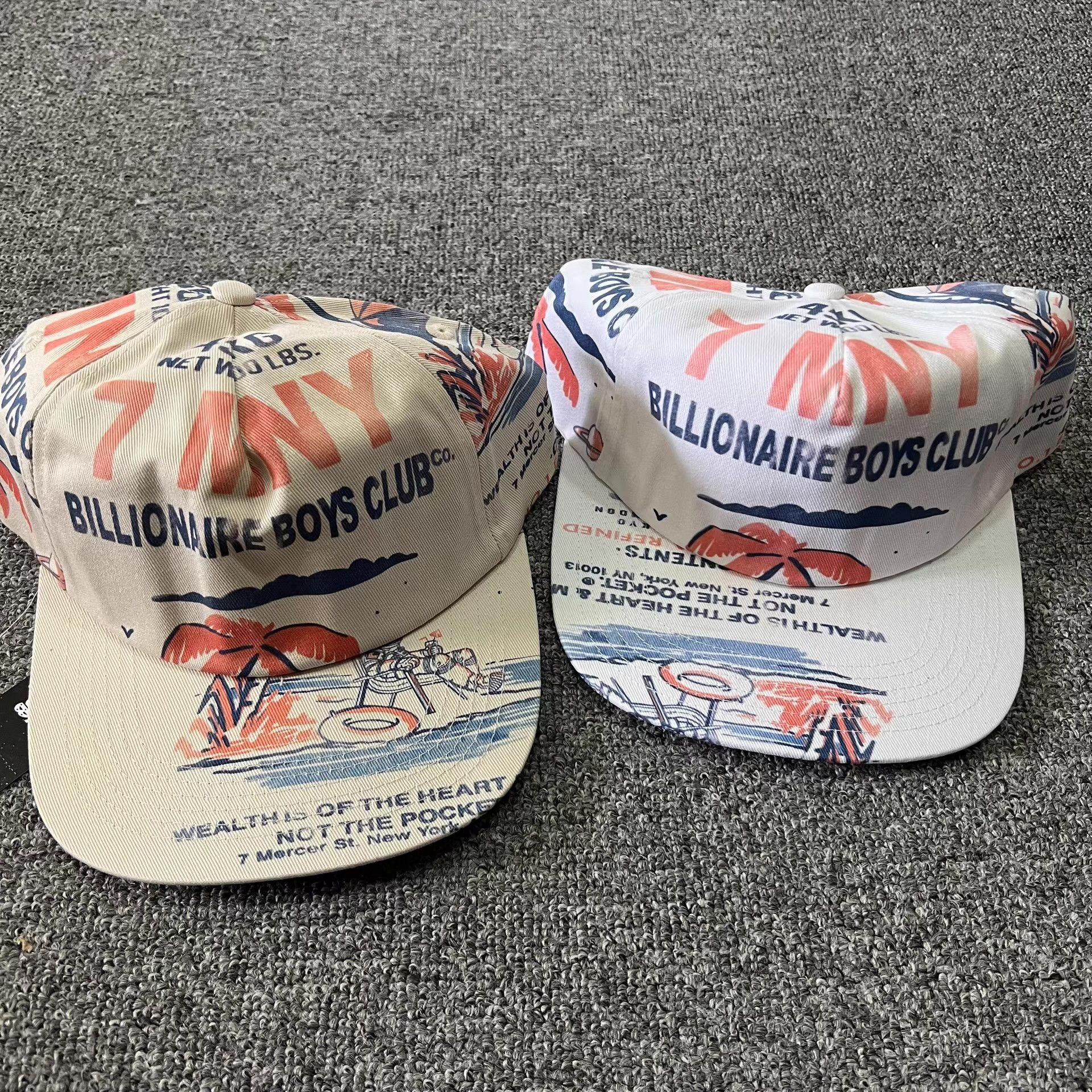 Billionaire Boys Club BBCPrint Vintage Logo Beach Theme Flat Brim Baseball Cap。Q7 Size ONE SIZE - 4 Thumbnail