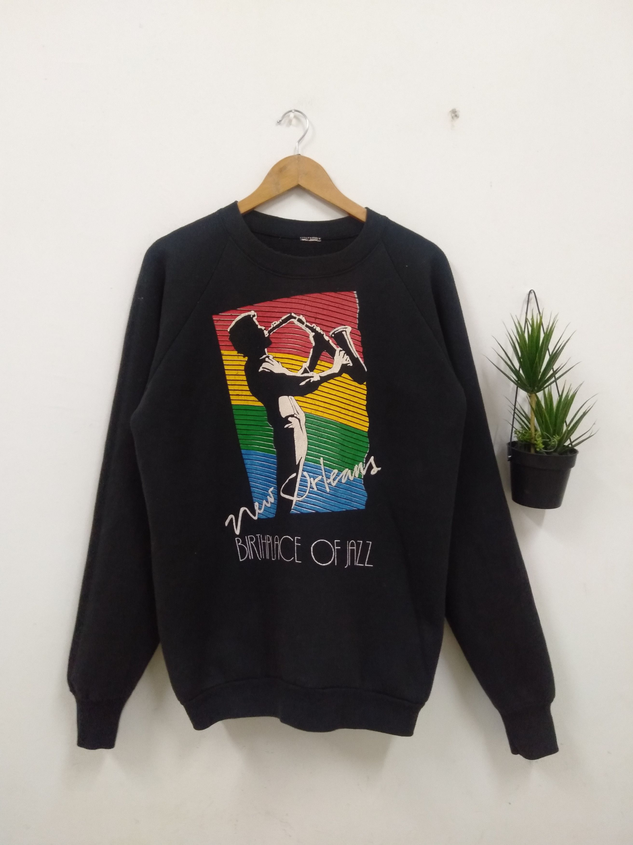 Band Tees Vintage 90s New Orlean Jazz rainbow graphic print sweatshirt Size US L / EU 52-54 / 3 - 1 Thumbnail