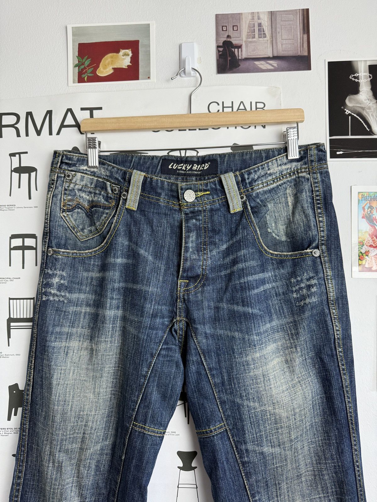 Other Vintage y2k avantgarde Archive Japanese style denim pants 32 Size US 32 / EU 48 - 3 Thumbnail