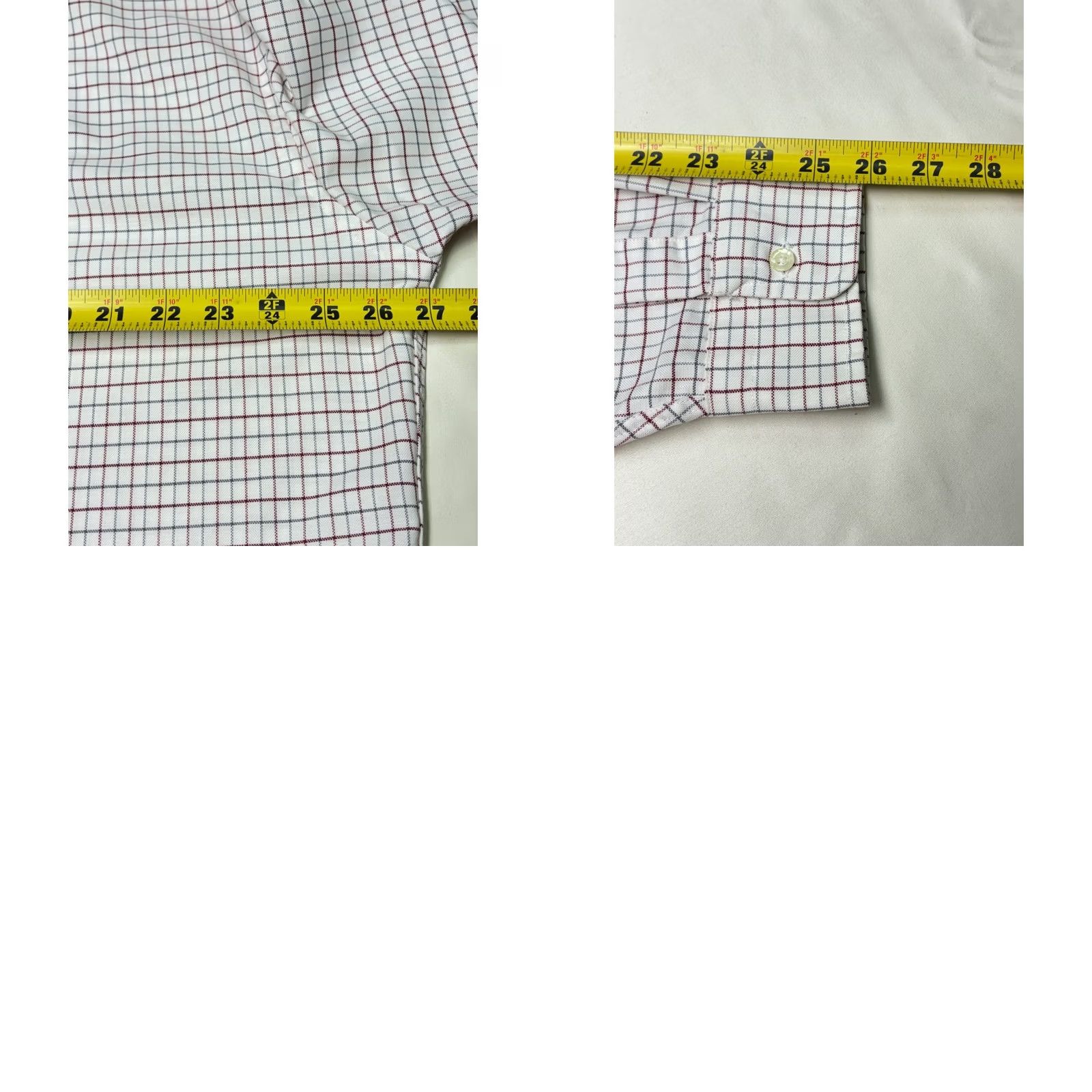 Vintage VINTAGE L.L.Bean Plaid Shirt Button-Down Long Sleeve Dress Shirt Mens 17.5 White Button-Up Comfort Classic Preppy Pocket Easy Care Size 48R - 8 Thumbnail