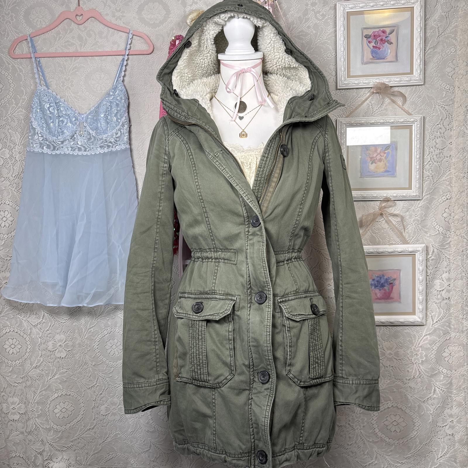 Abercrombie & Fitch vintage Abercrombie green cargo sherpa jacket Size S / US 4 / IT 40 - 1 Thumbnail
