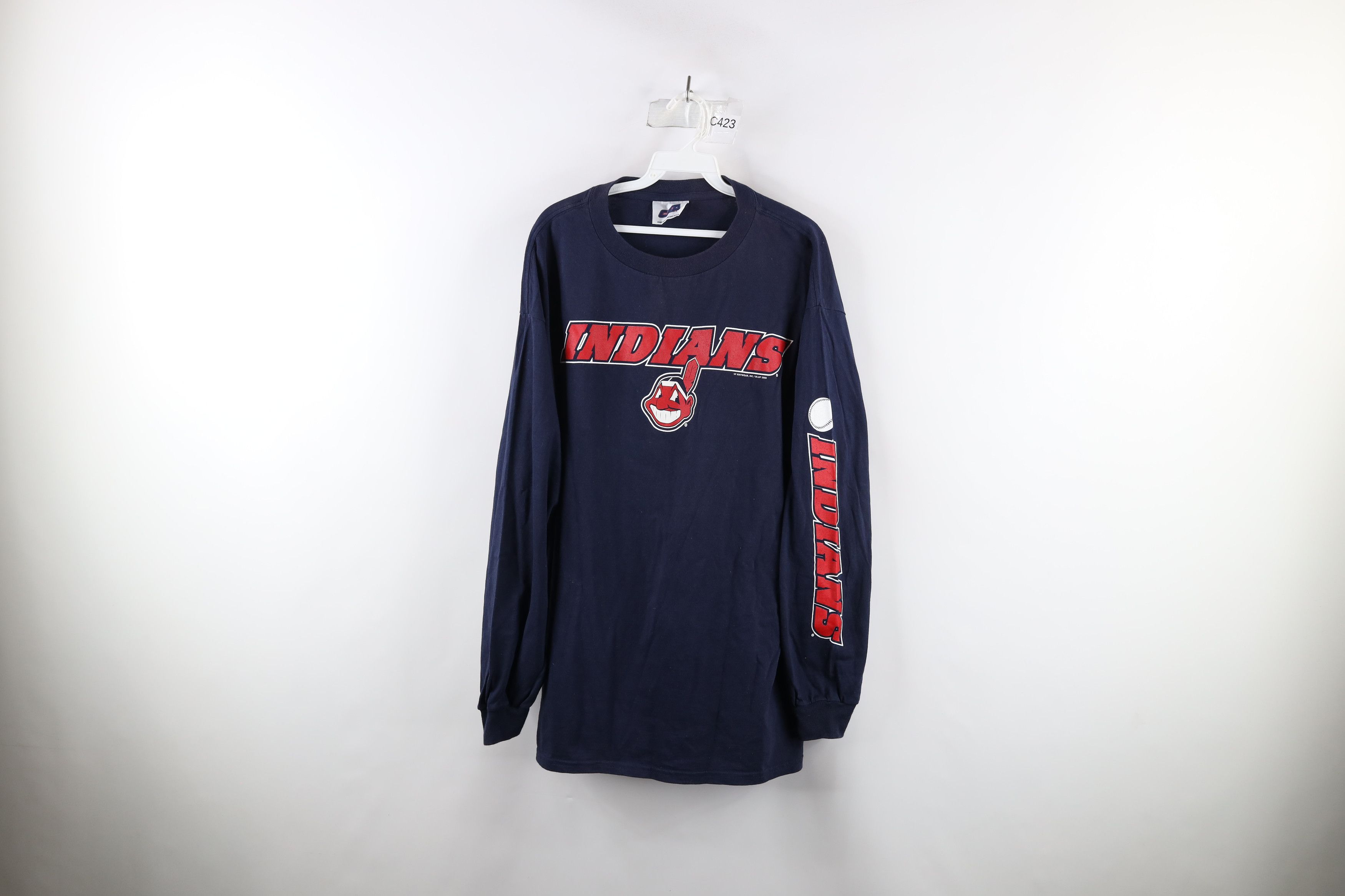 Vintage Vintage Y2K 2000 Wahoo Cleveland Indians Long Sleeve T-Shirt Size US XL / EU 56 / 4 - 1 Thumbnail